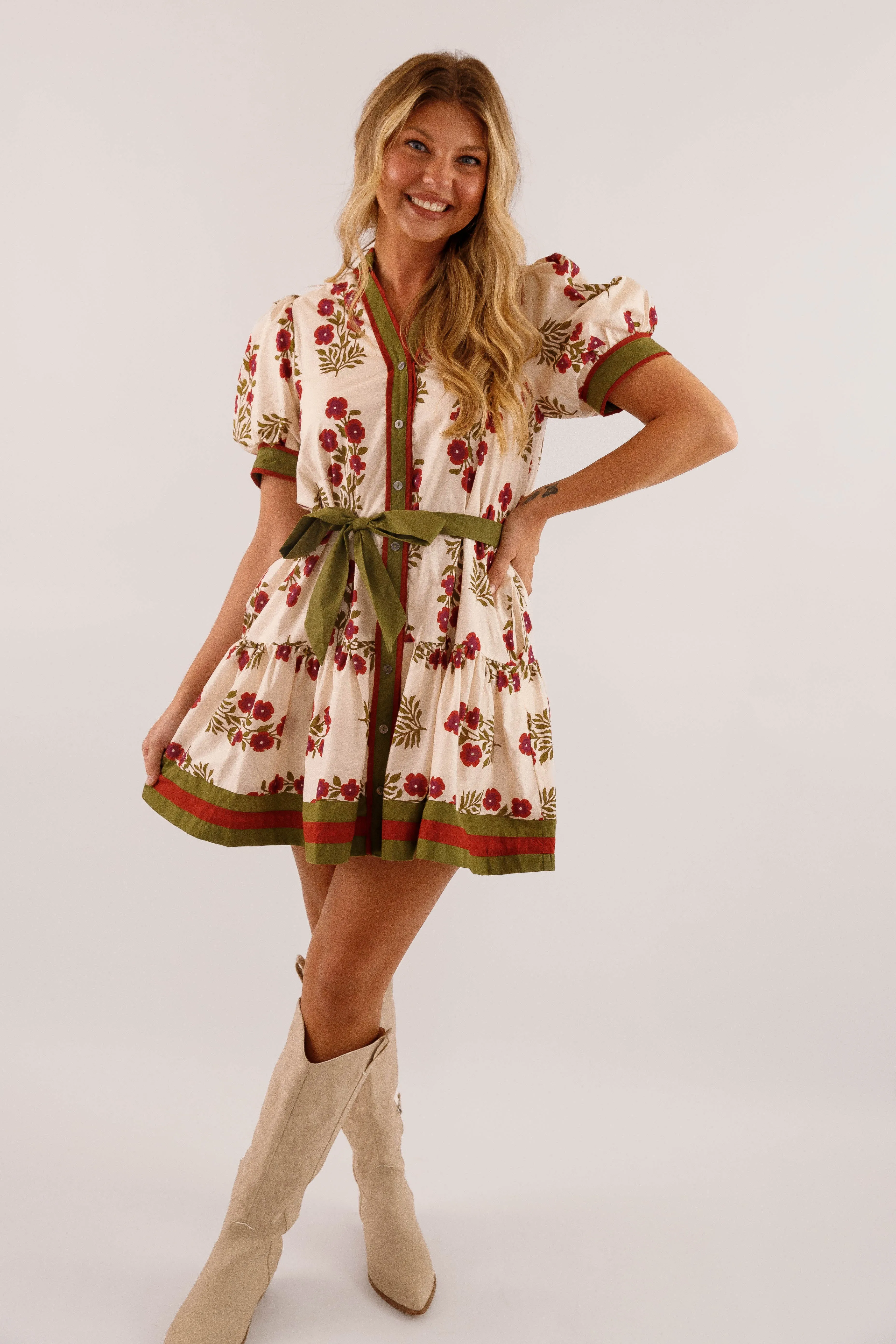Good Timing Dress Ruffle Detail Mid Fit