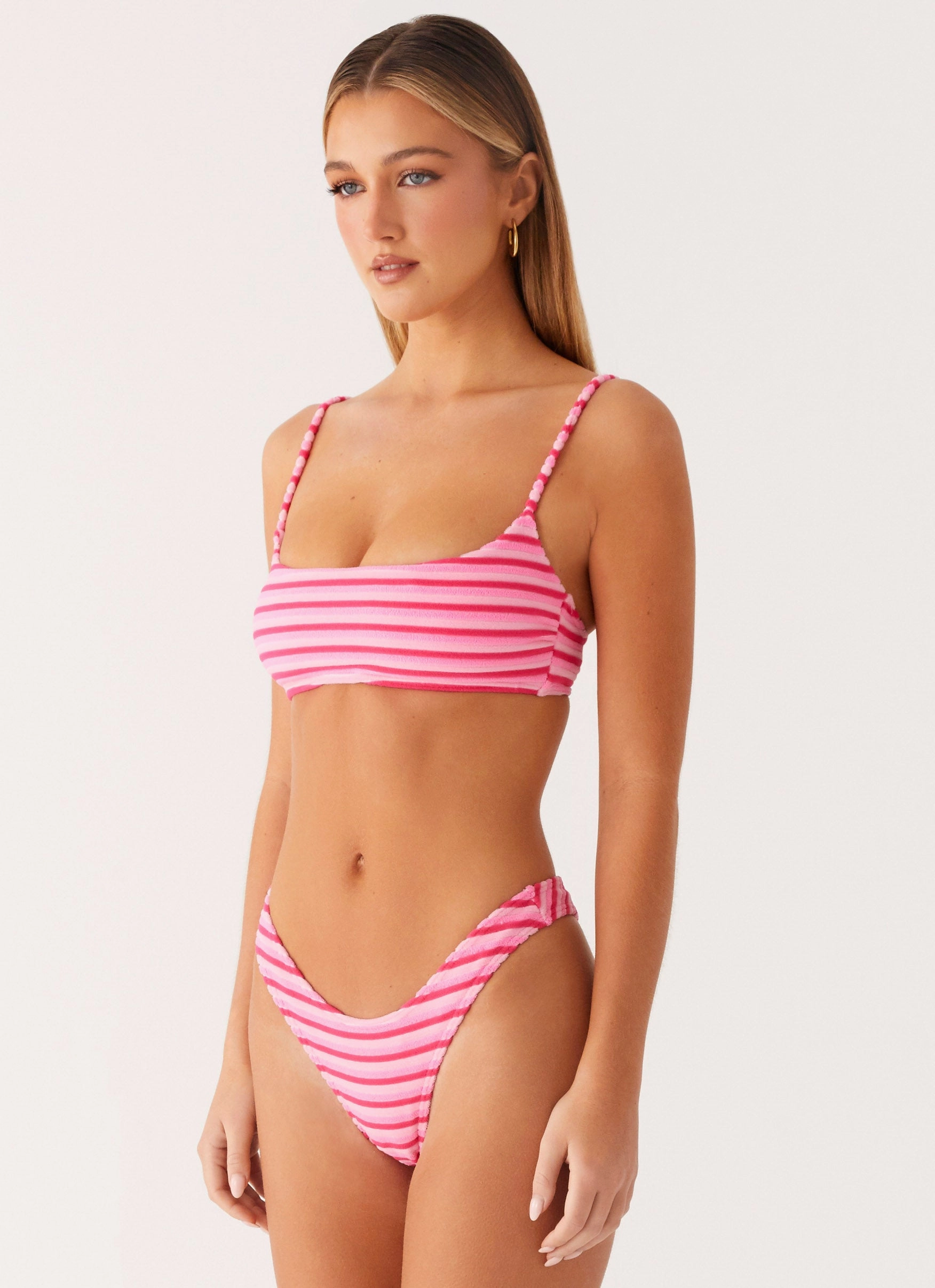 Copper Reflective Trims Mauritius Bikini Bottoms - Pink Stripe