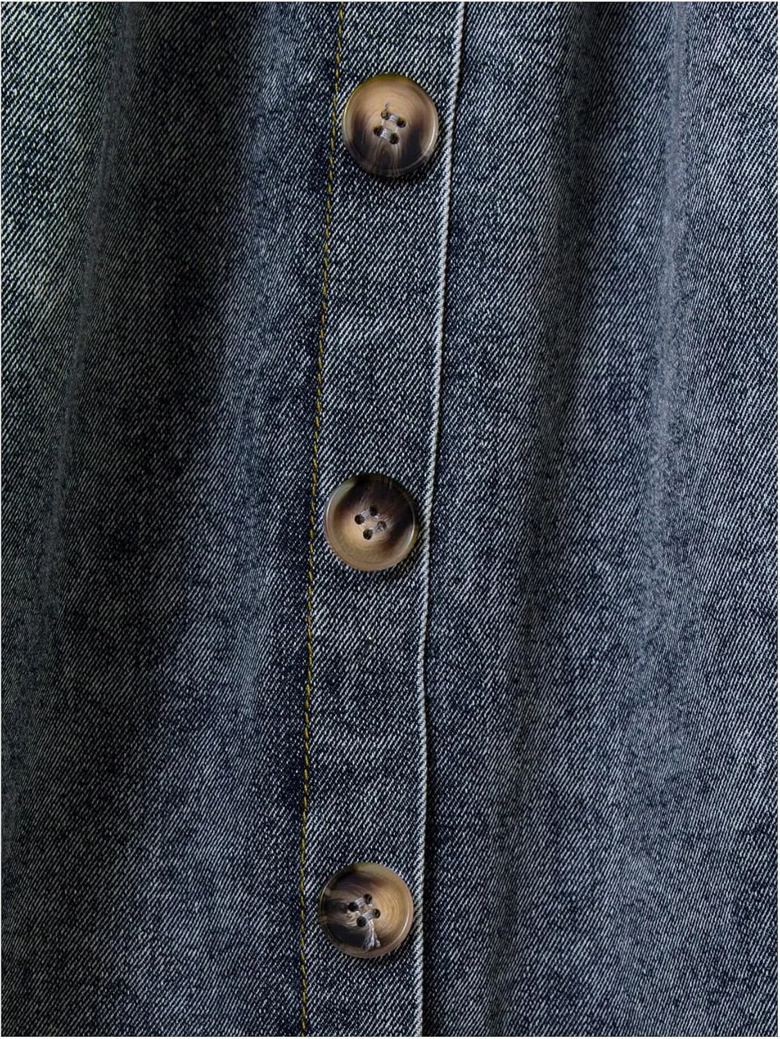 GORGLITTER Girl's Midi Denim Skirt Button Front Jean Skirts Summer Beach Slant Pocket Flowy Skirts 2025