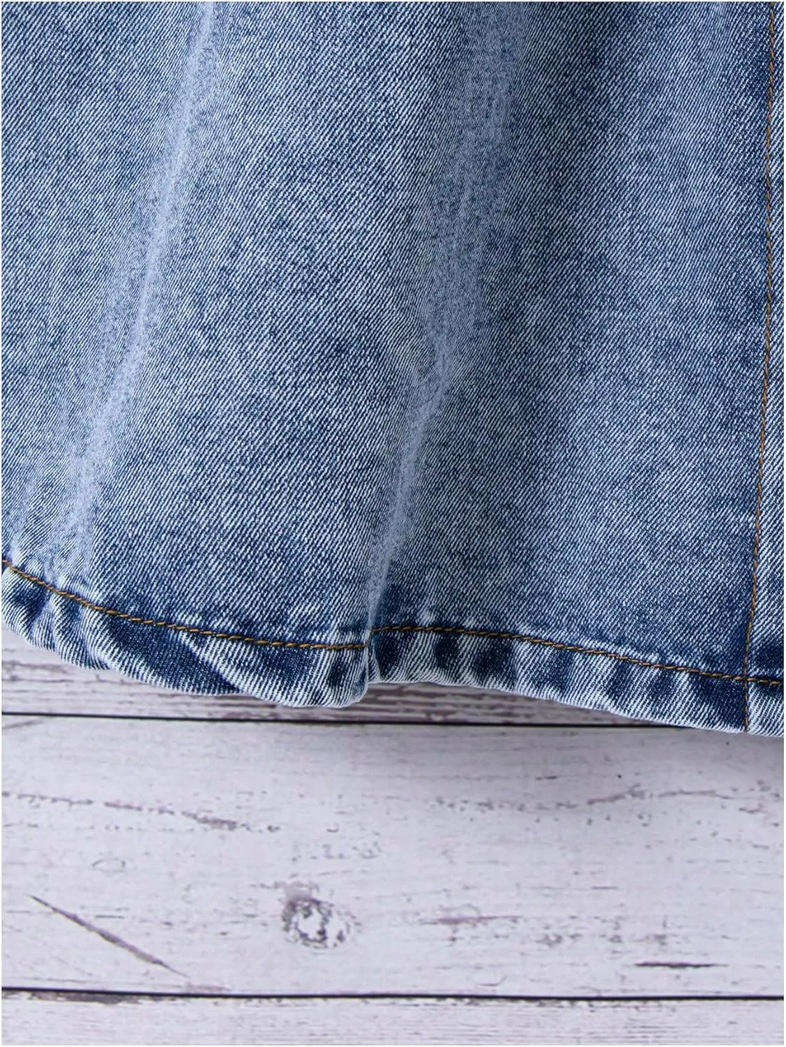 GORGLITTER Girl's Midi Denim Skirt Button Front Jean Skirts Summer Beach Slant Pocket Flowy Skirts 2025