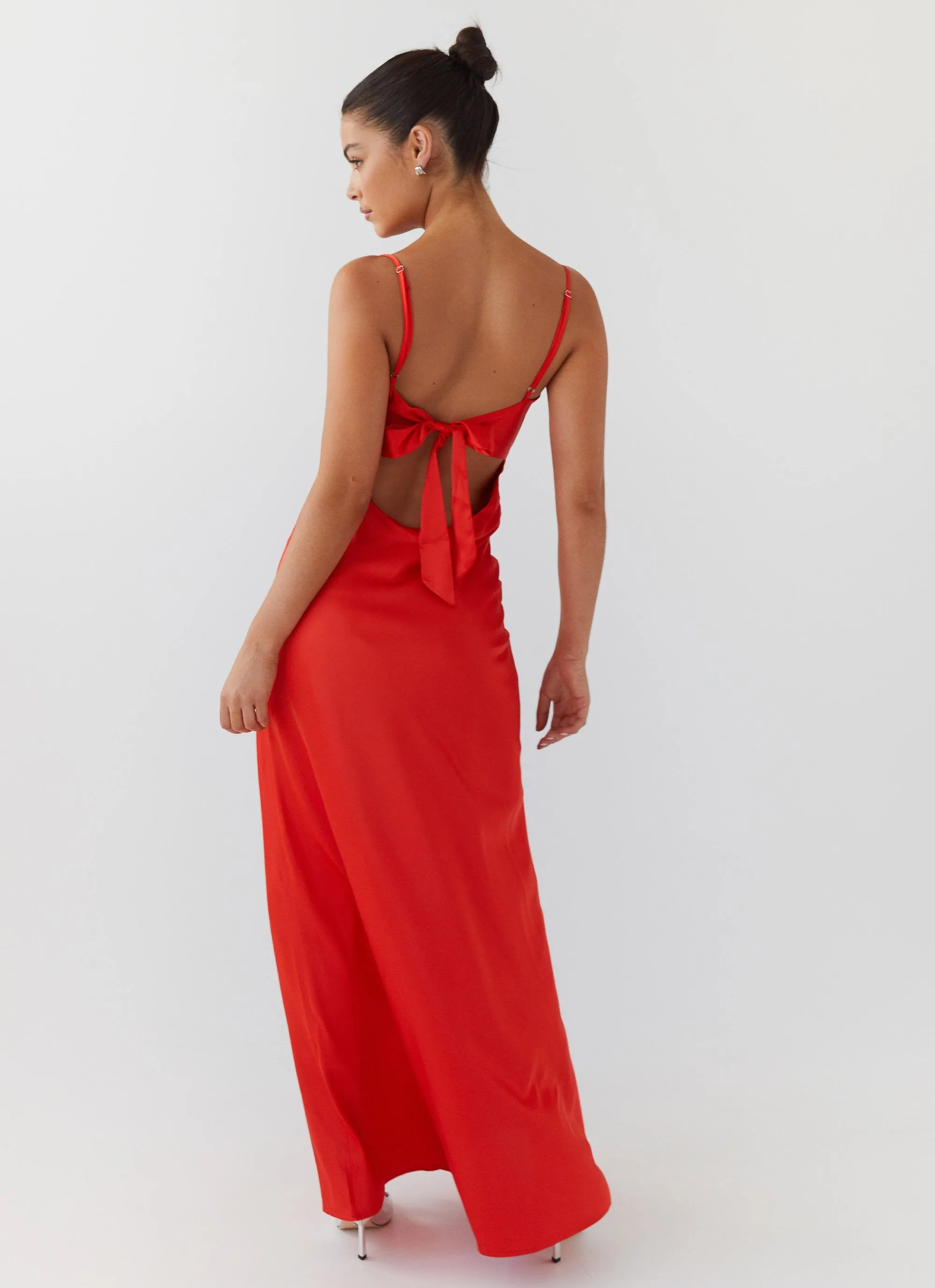 Refined Simplicity Subtle tone Flora Satin Maxi Dress - Citrus