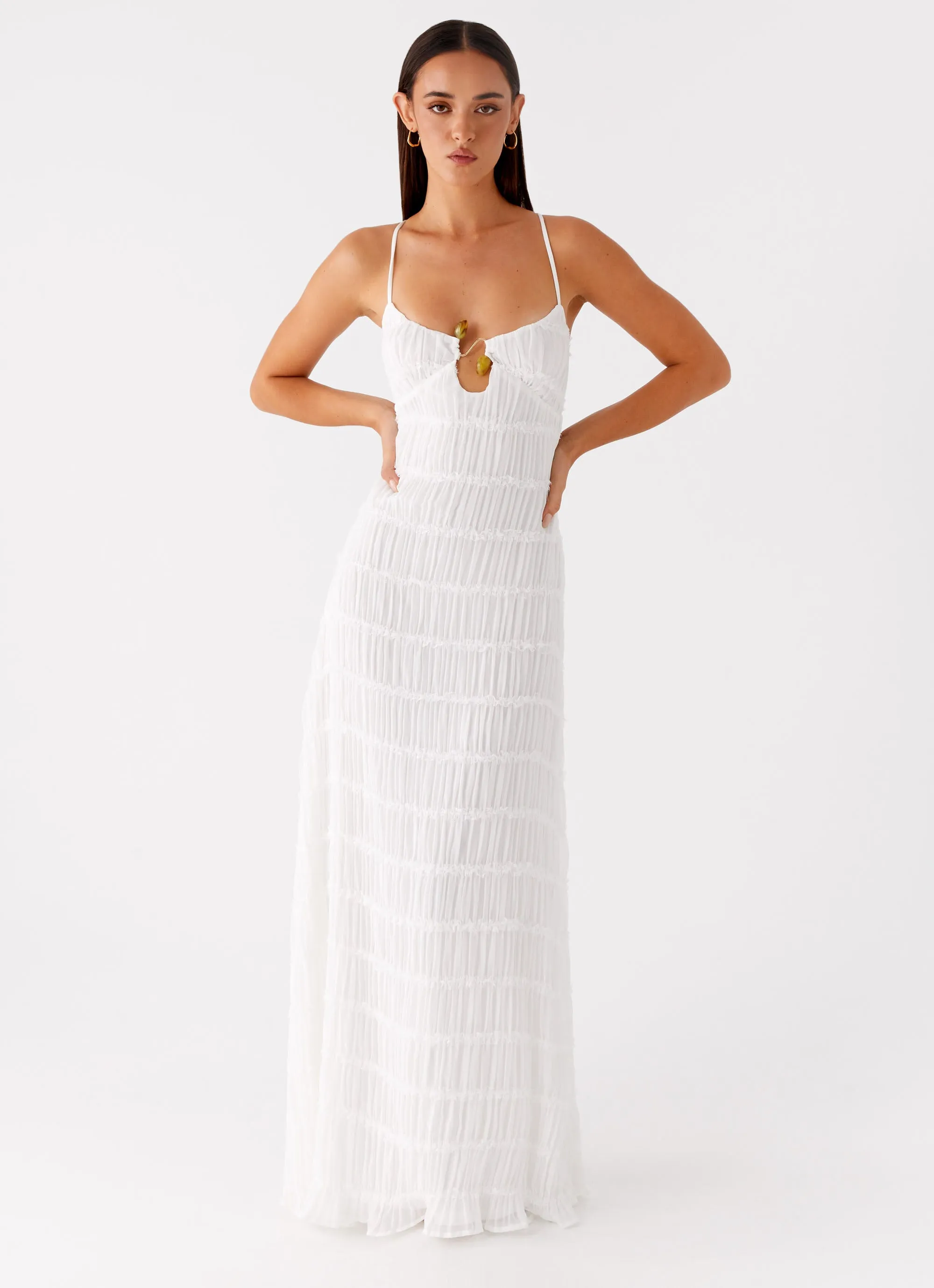 Darwin Maxi Dress - White Chic and Stylish
