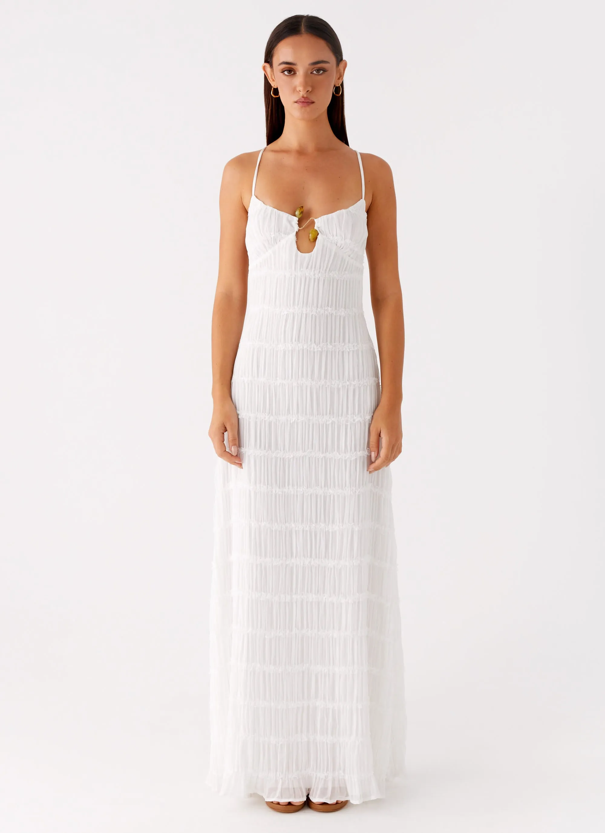 Darwin Maxi Dress - White Casual and Comfy Self Power