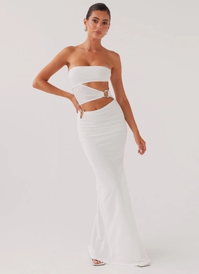 Into Pieces Mesh Maxi Dress - White Urban Cool Soft-touch daywear