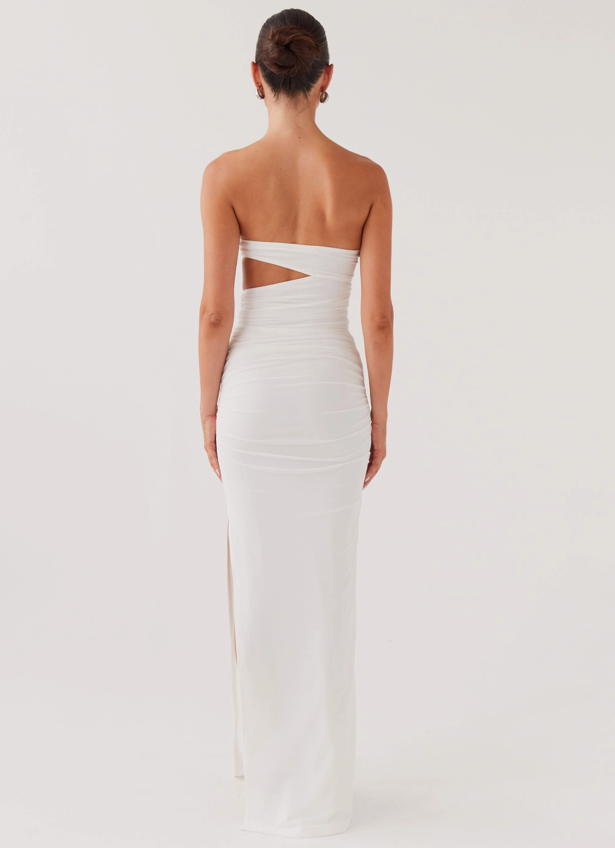 Calm Texture All-Day Wear Into Pieces Mesh Maxi Dress - White