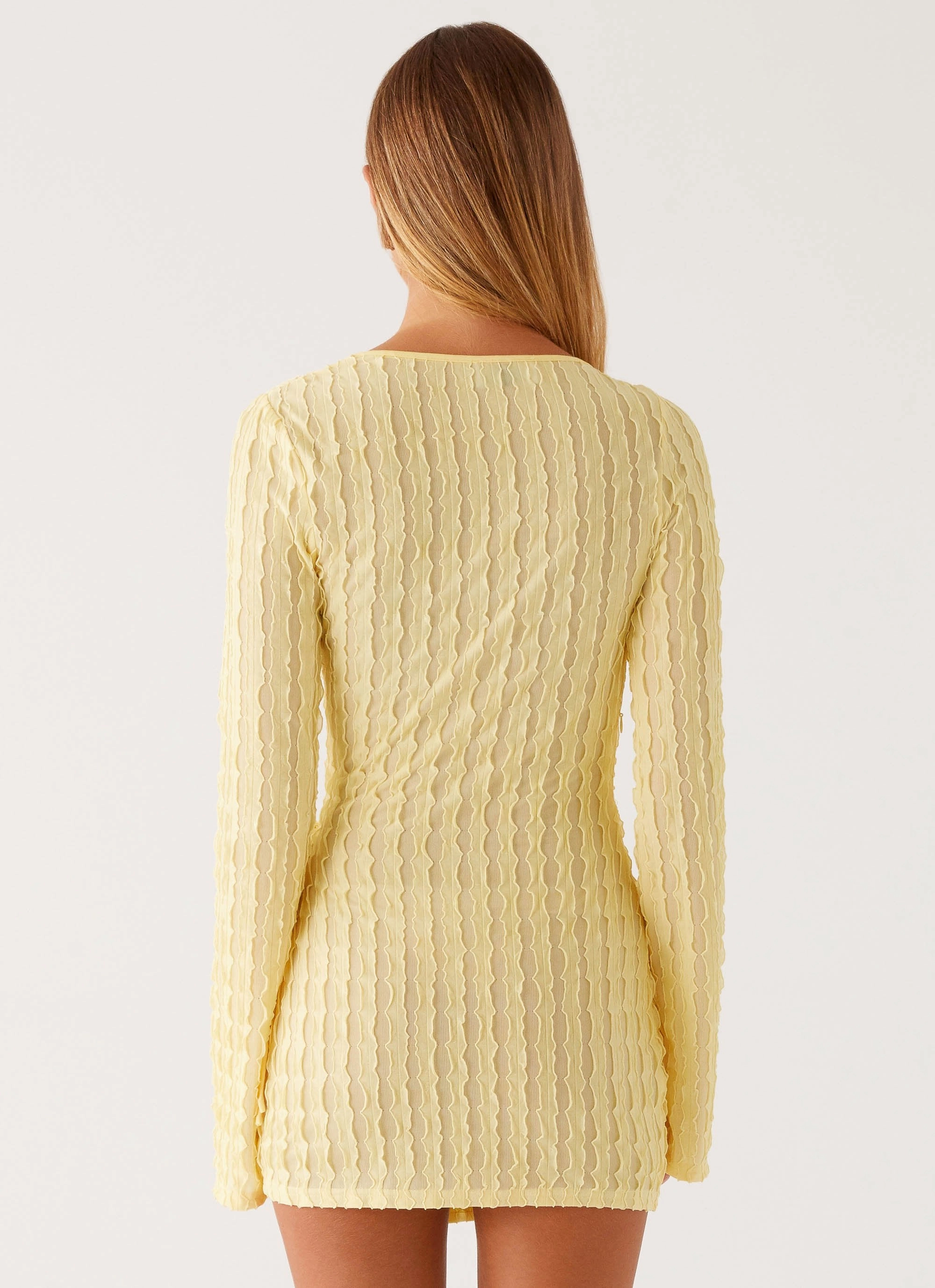 Alfie Mini Dress - Pastel Yellow Comfy and Chic Photo Bright