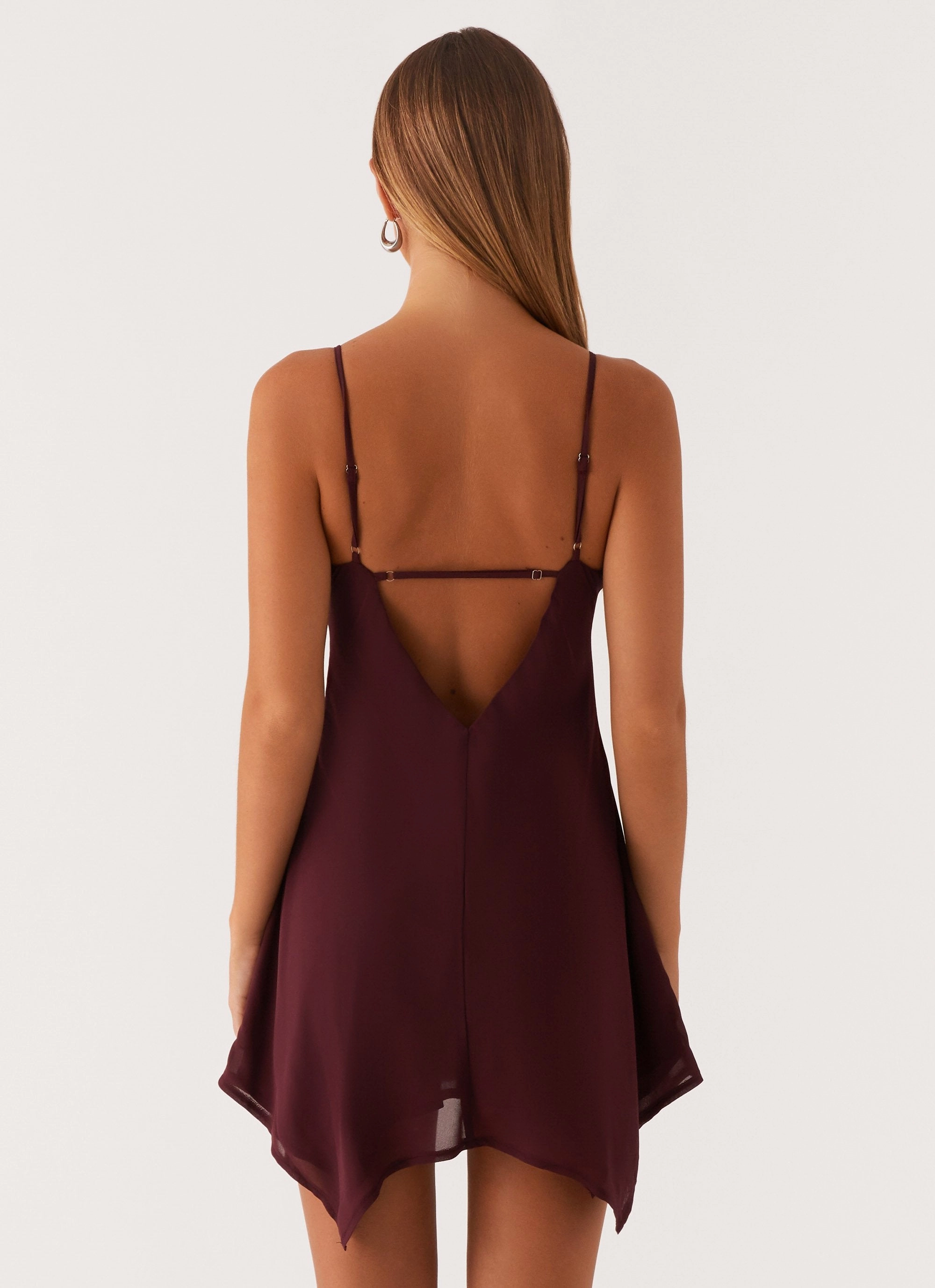 Slim Touch Briella Chiffon Mini Dress - Mulberry