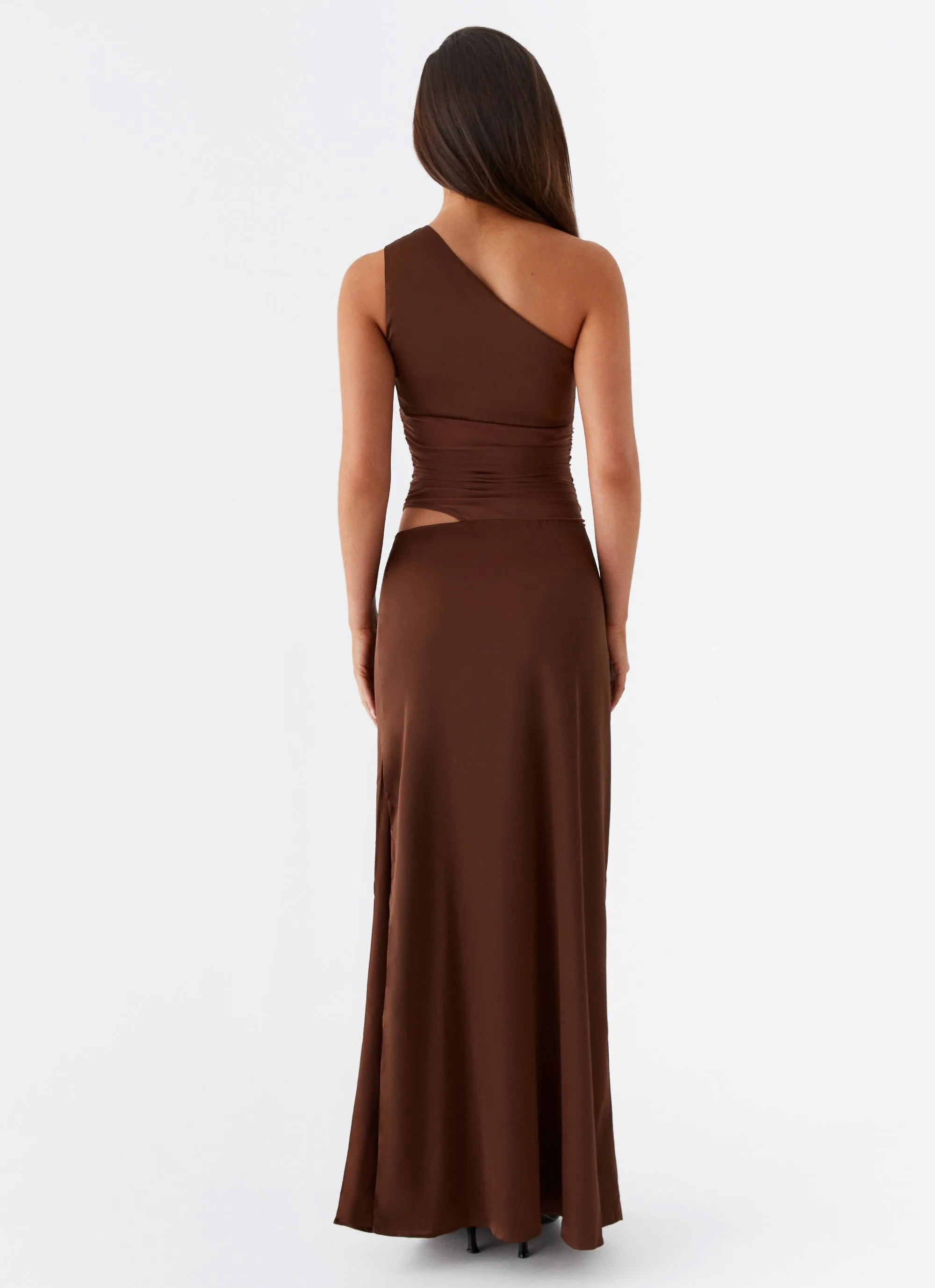 Celebrity-Inspired Elegant holiday wear Juliette Maxi Dress - Chocolate