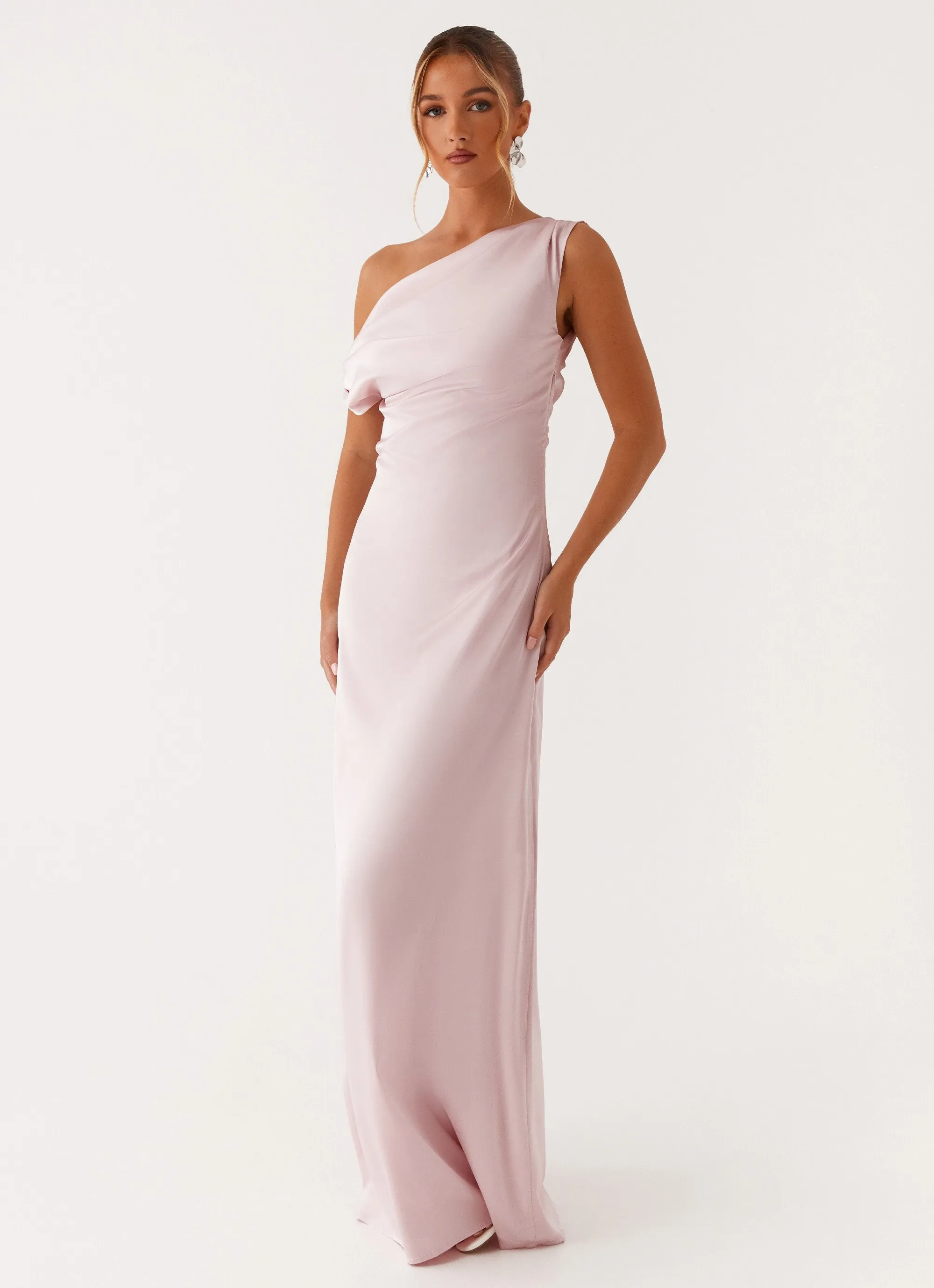Heart Of Glass Satin Maxi Dress - Pink Sophisticated Appeal Tall Girl