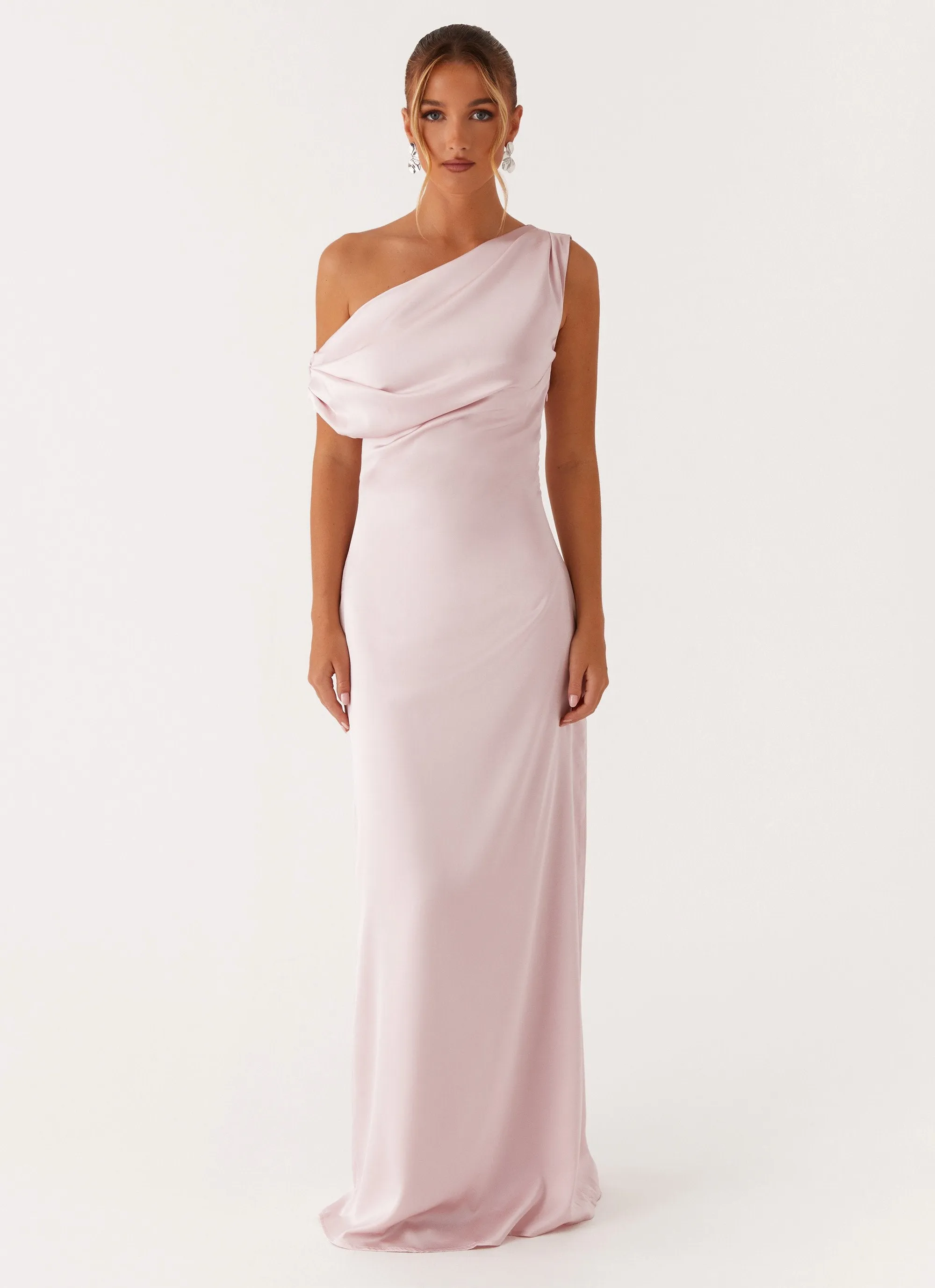 Heart Of Glass Satin Maxi Dress - Pink Romantic-Style