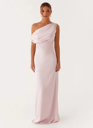 Heart Of Glass Satin Maxi Dress - Pink Romantic-Style