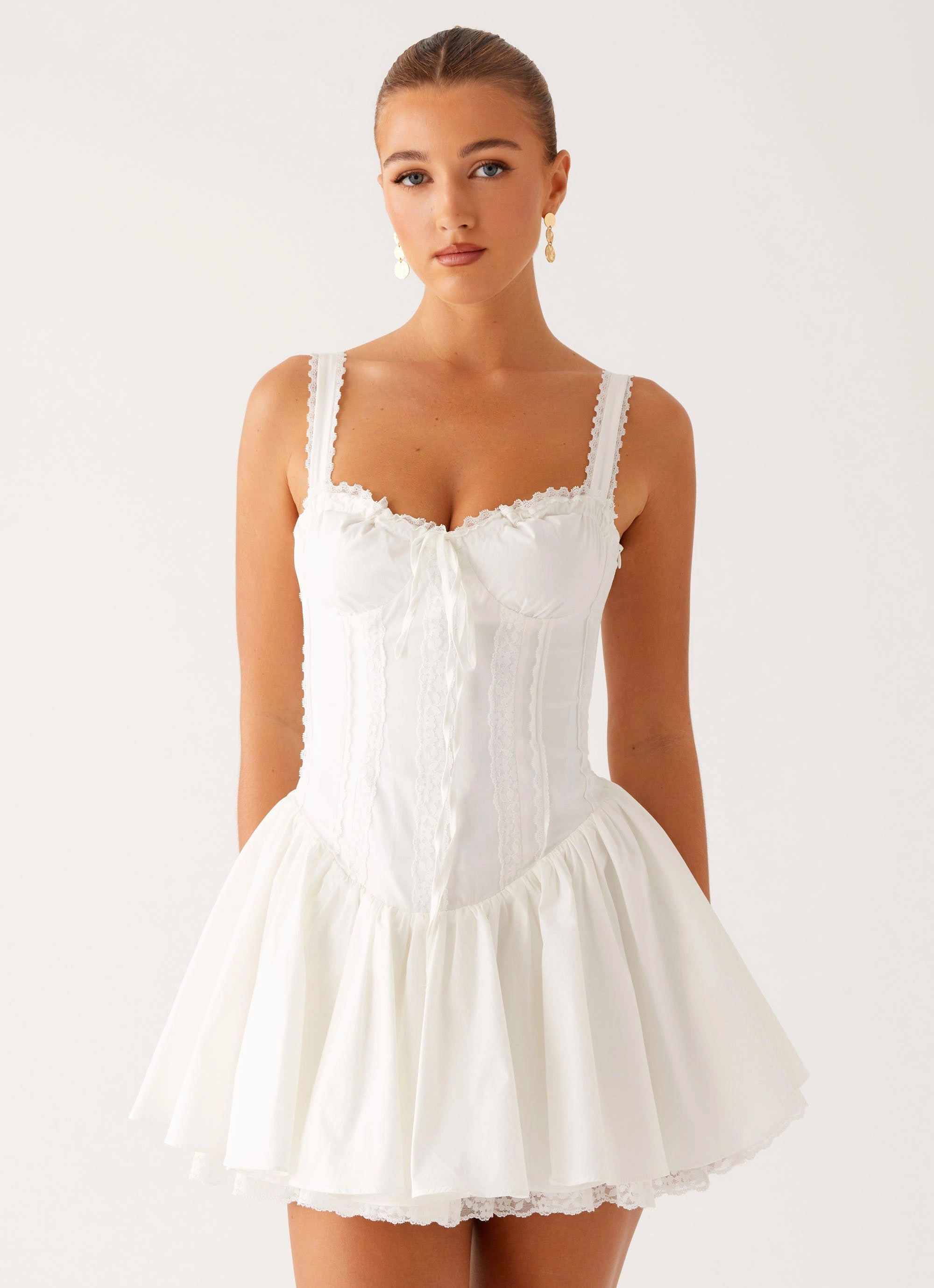 Lacie Mini Dress - White Korean Mood