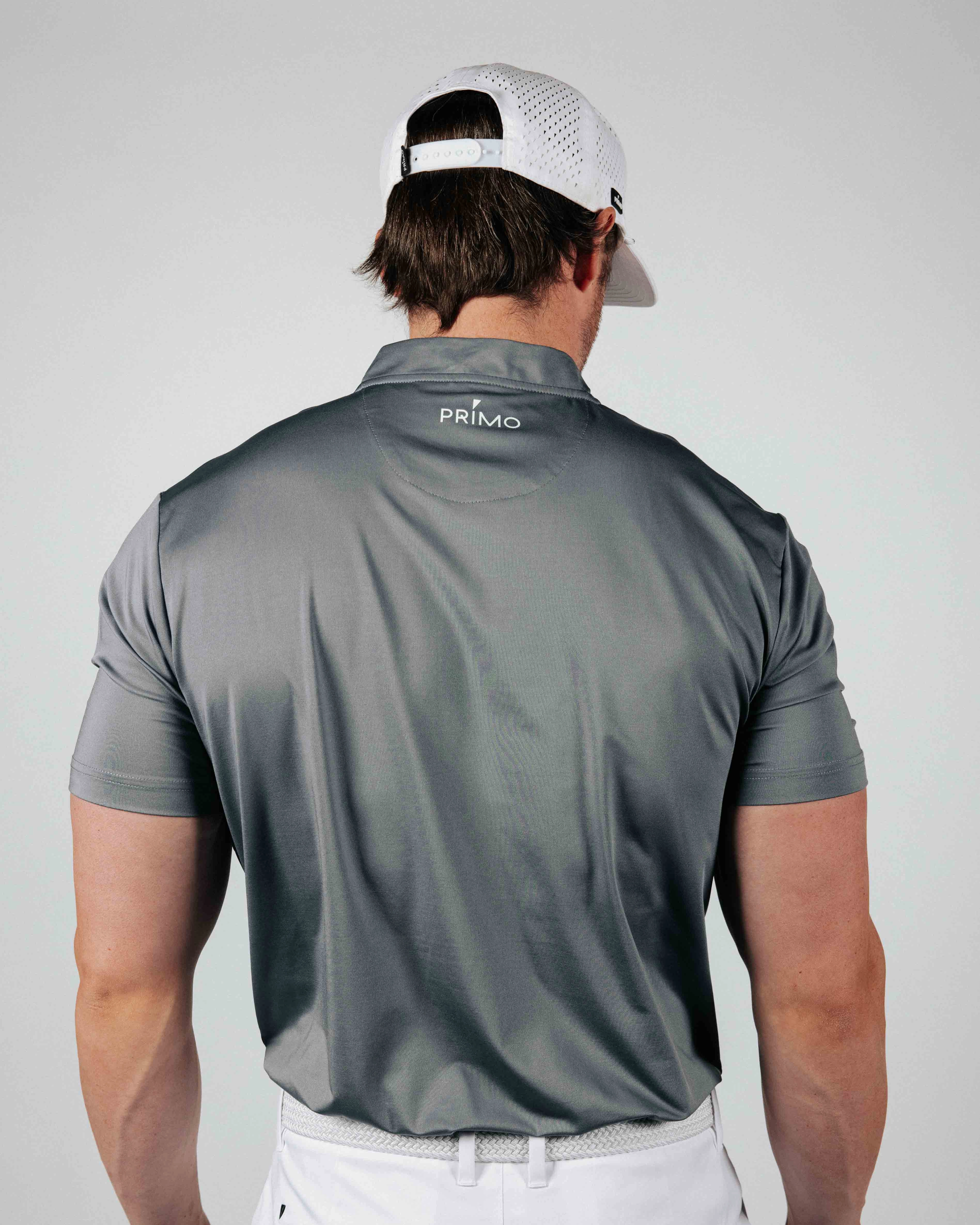 Durable Stitch Pattern Unstructured Fit Gray Blade Polo
