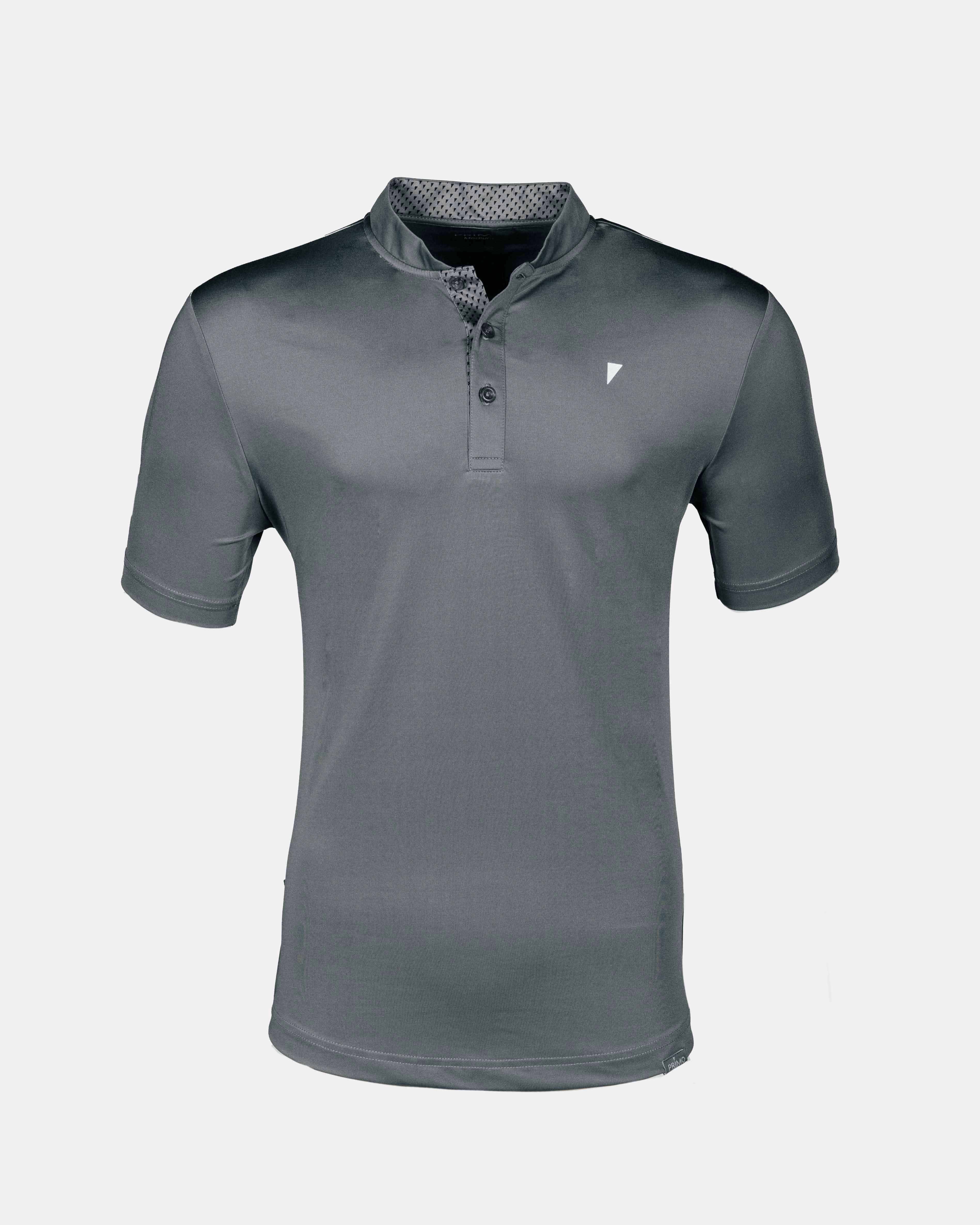 Elasticized Waistband Bound Seam Edges Gray Blade Polo