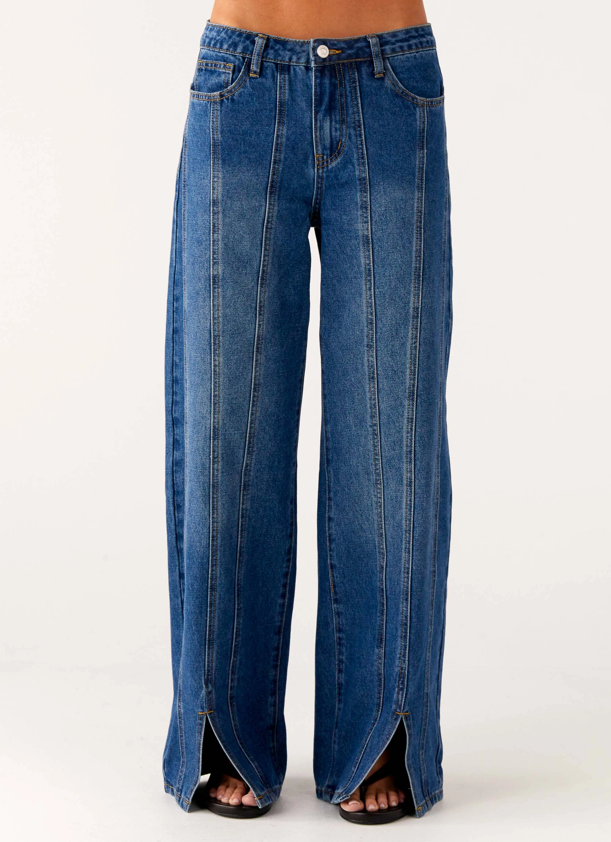 Belt loops Grayson Straight Leg Jeans - Denim Blue