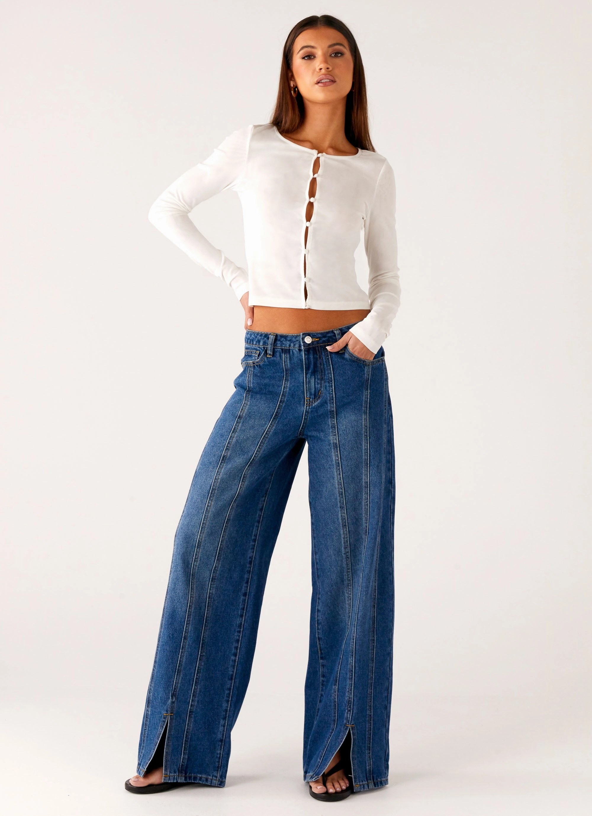 Grayson Straight Leg Jeans - Denim Blue Flex Fit