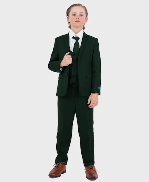 Green Boys Slim Fit Suit