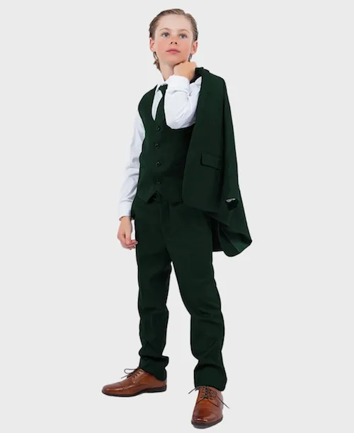 Green Boys Slim Fit Suit