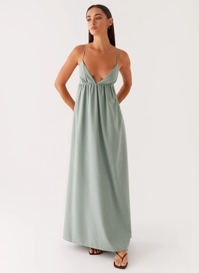 Scoop-Neck ConvertibleNeckline Greer Maxi Dress - Sage