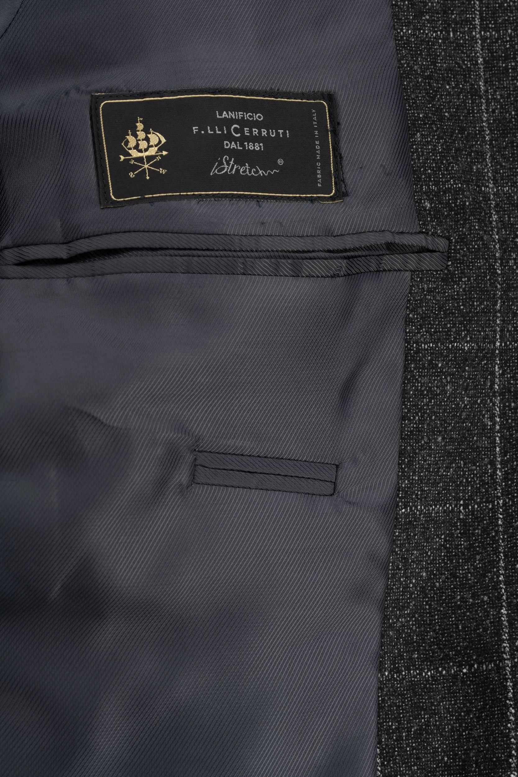 Grey Windowpane Flannel Wool by Cerruti