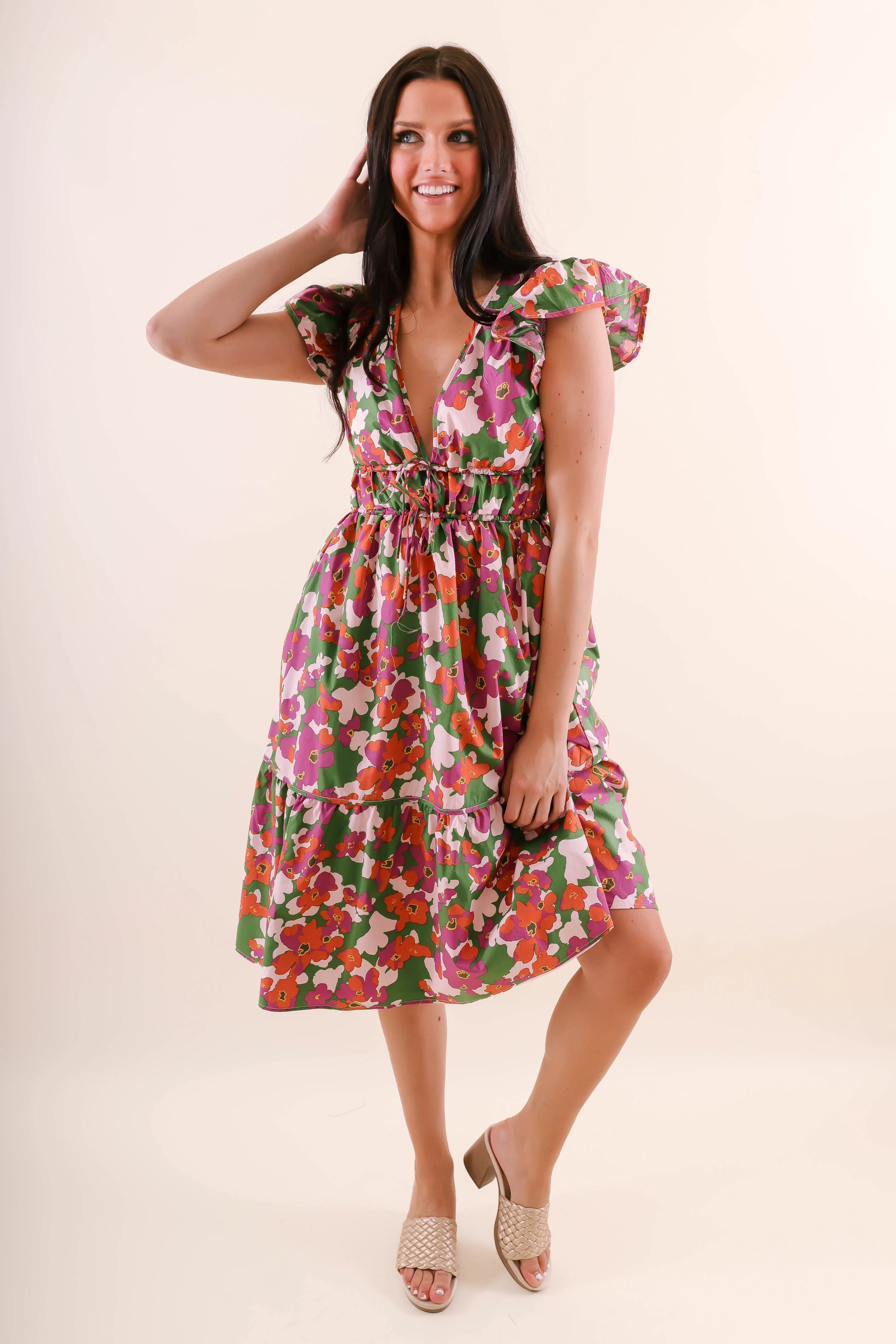 TearResistantFabric Growing My Own Garden Midi Dress