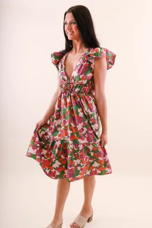 Growing My Own Garden Midi Dress Gentle Texture