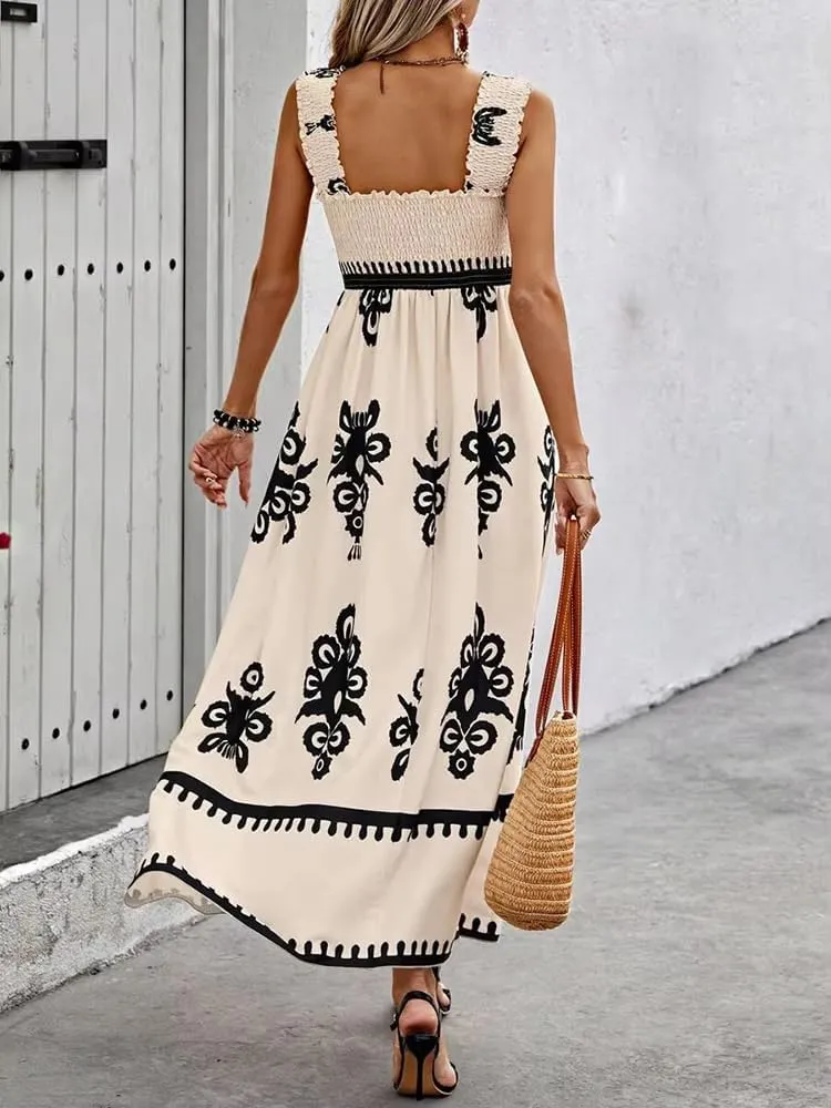 GUOYUXIAO Women's Spaghetti Strap Dress Beach Long Skirt