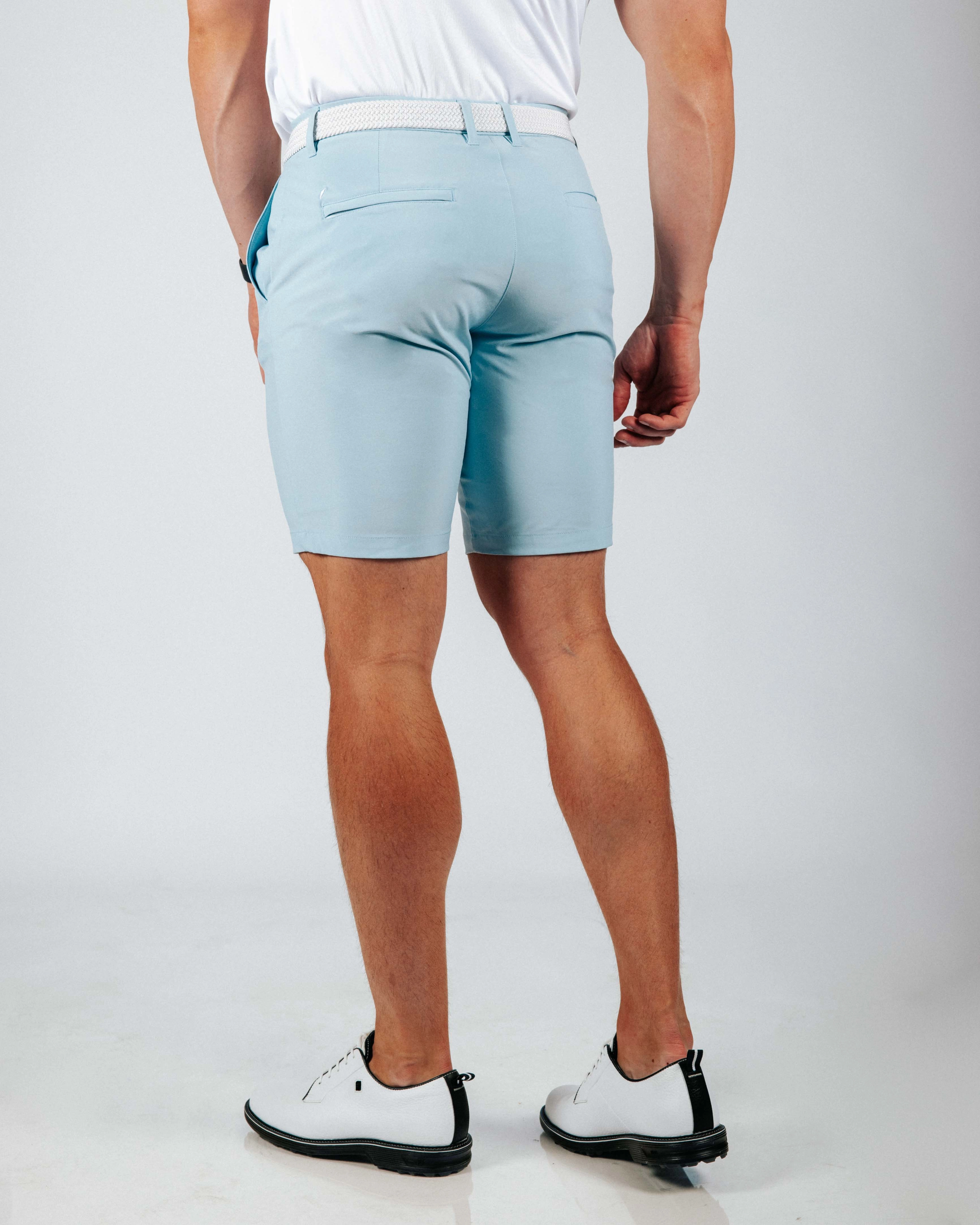 Men's Light Blue Golf Shorts Simple Cut