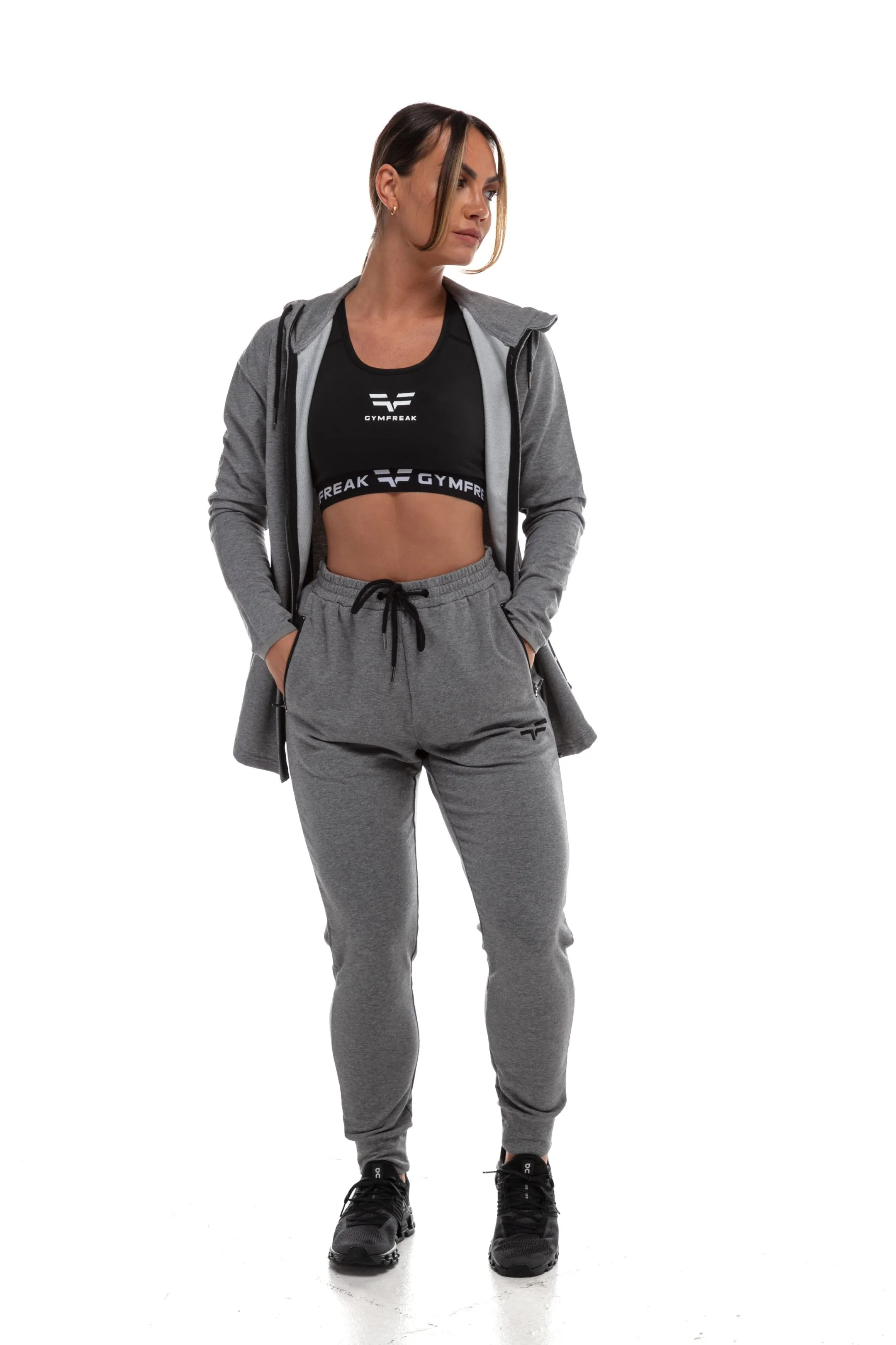 GymFreak Womens Active Hoodie - Grey