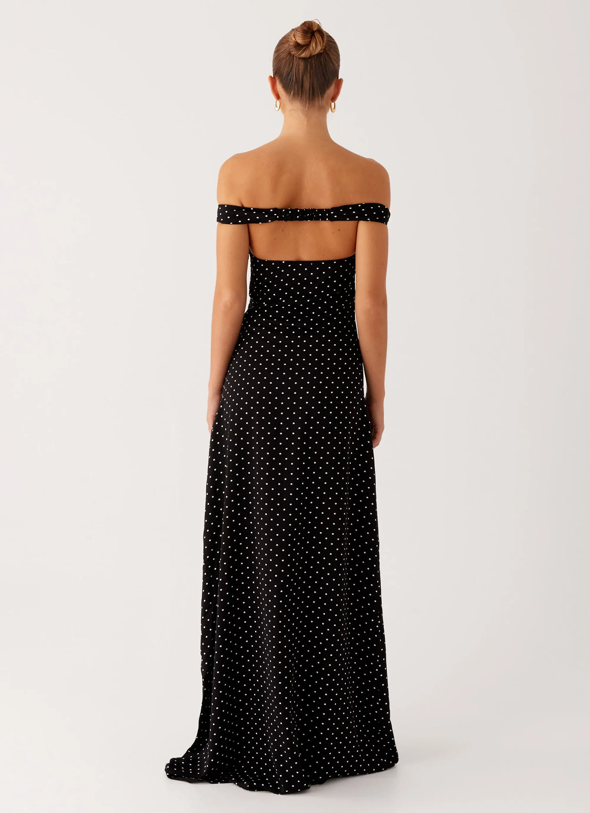 Simple Mood Melany Maxi Dress - Black Polka Dot