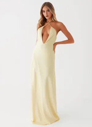 Day Ready Boxy-Style Noir Symphony Maxi Dress - Yellow