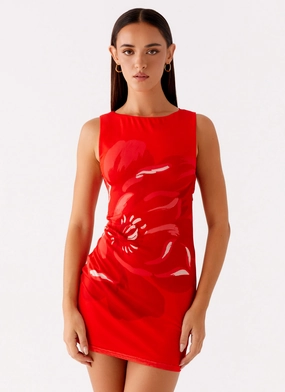 Soft and Light Formal Choice Happy Hour Mini Dress - Red