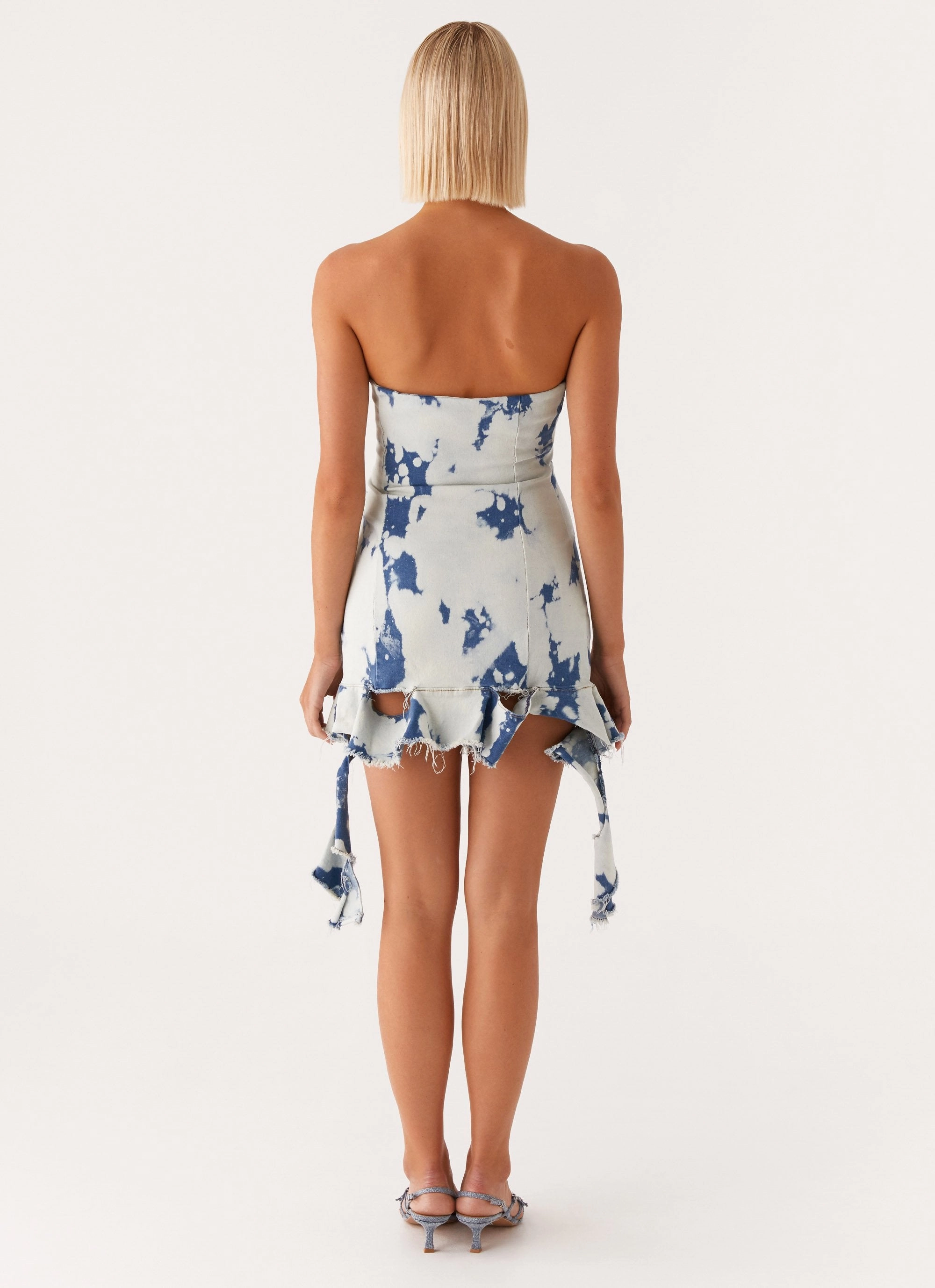 Trendy Vibe Party Perfect Hard To Handle Mini Dress - Acid Denim Wash