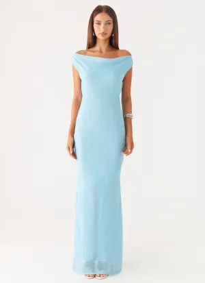 Mature Glam Brittany Chiffon Maxi Dress - Turquoise