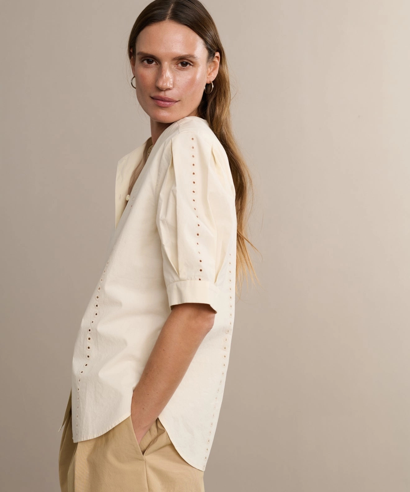 Harper Blouse Flexible Hemline Machine Washable Fabric