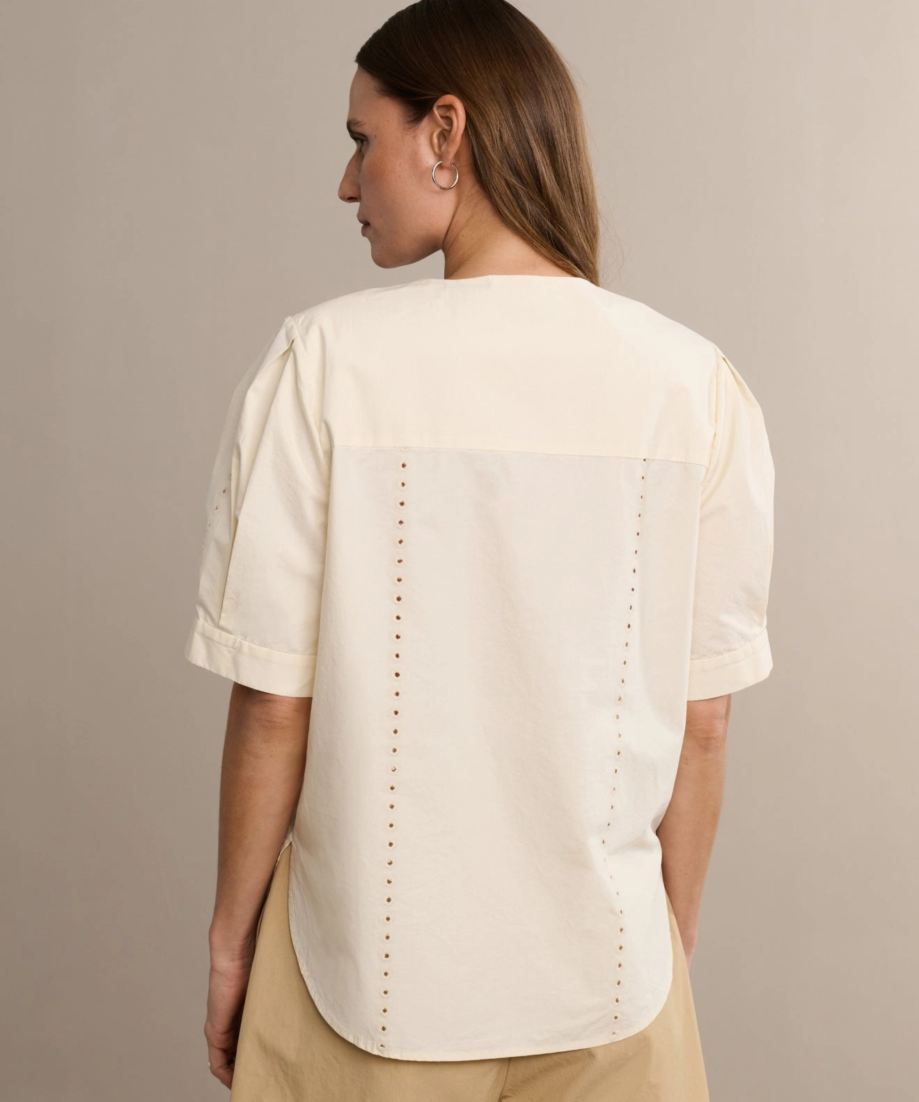 Harper Blouse Recycled Polyester Fabric Bamboo Derived Material