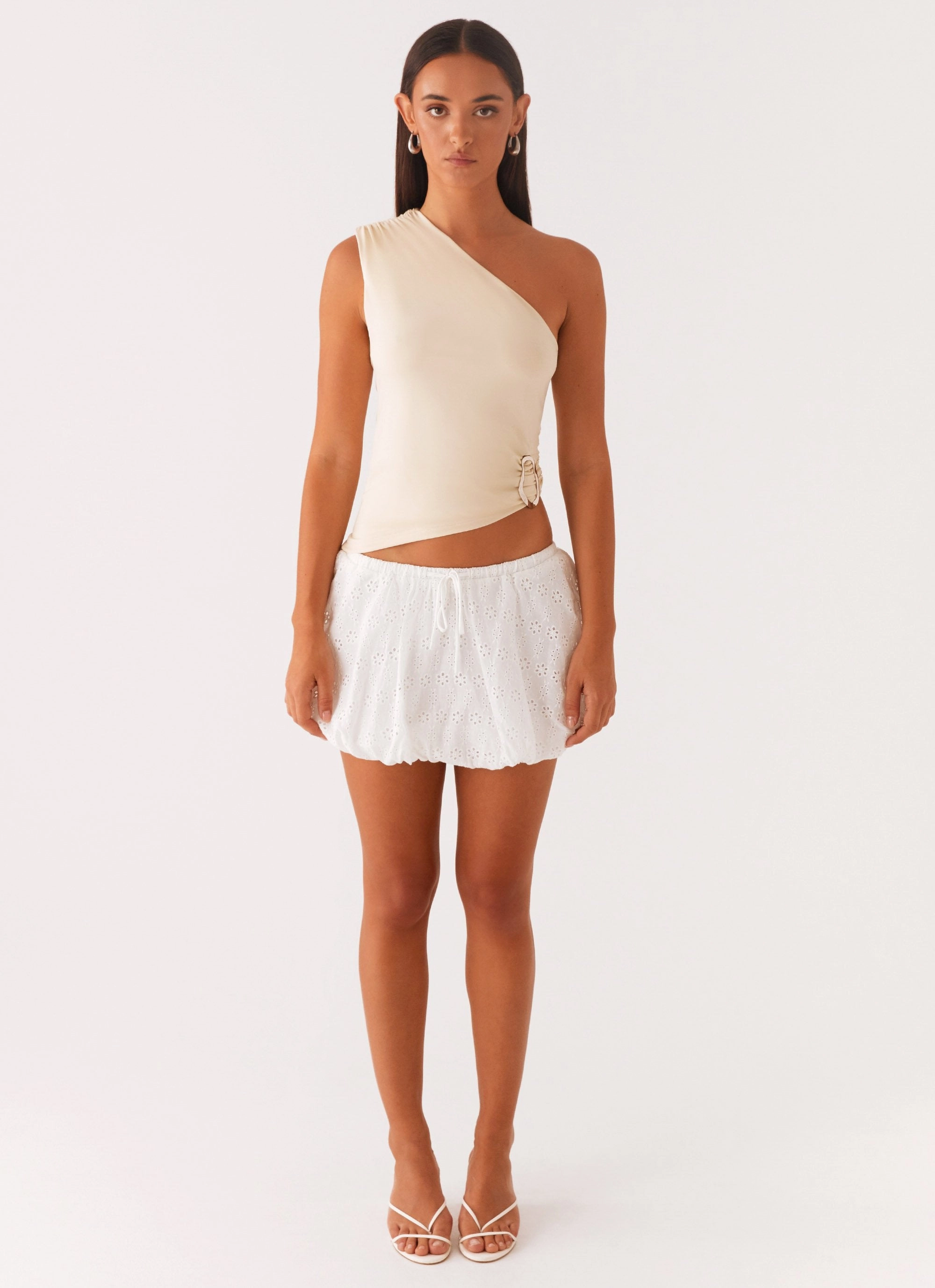 Hathaway One Shoulder Top - Lemon AthleisureCompatible