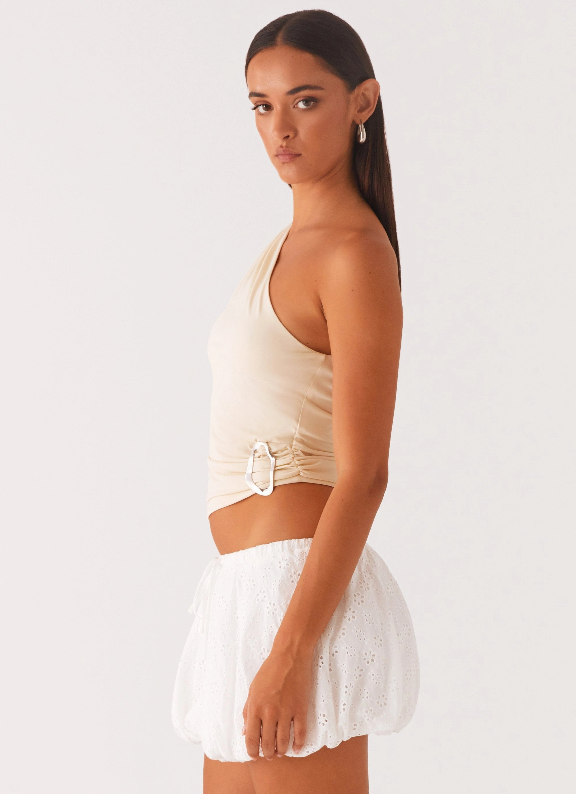 Friction Resistant Shoulder BondedSeams Hathaway One Shoulder Top - Lemon