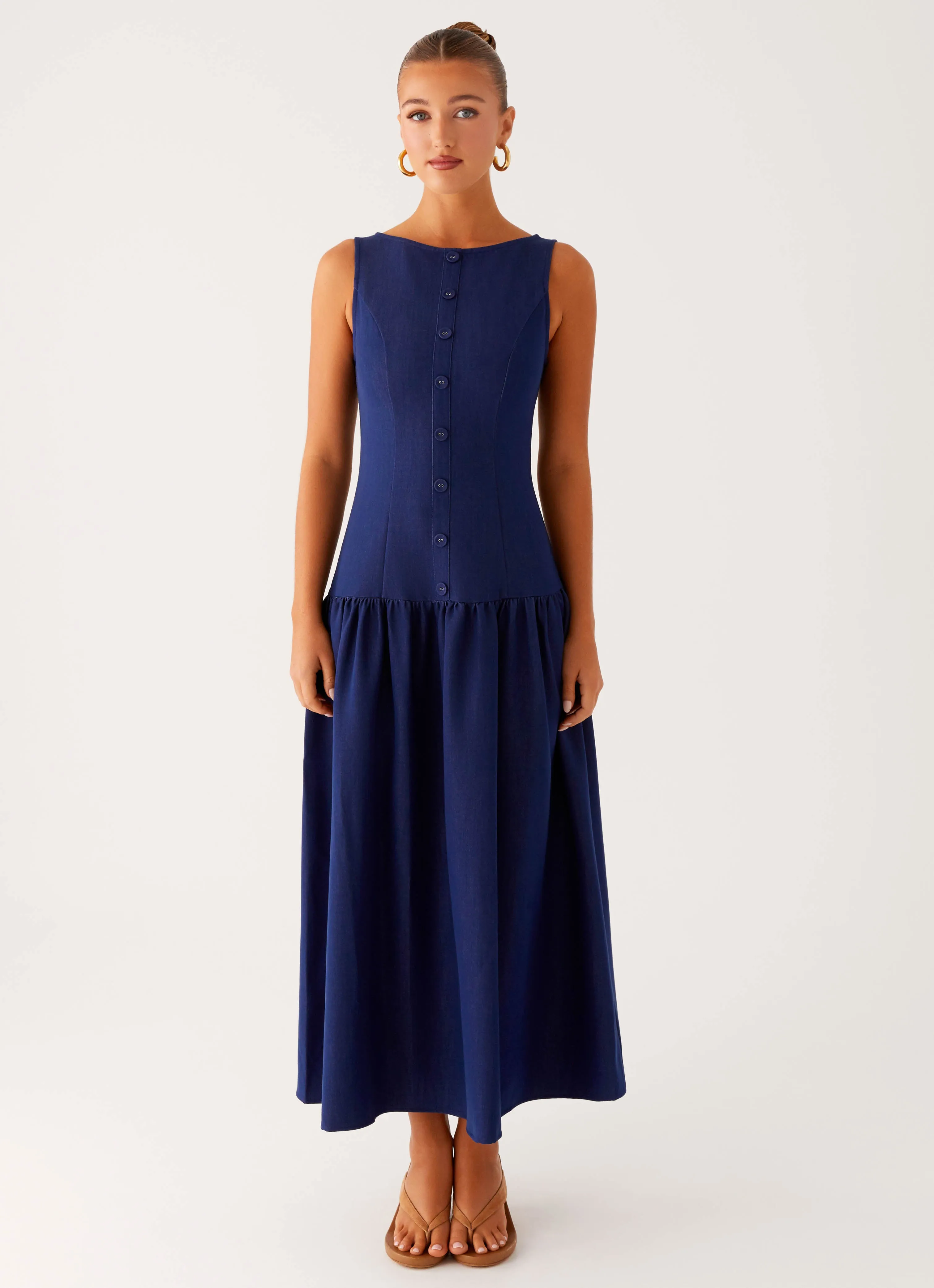 Hayes Denim Midi Dress - Indigo Cool Look
