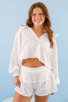 Head in the Clouds Pajama Top Printed top Versatile Base Layer