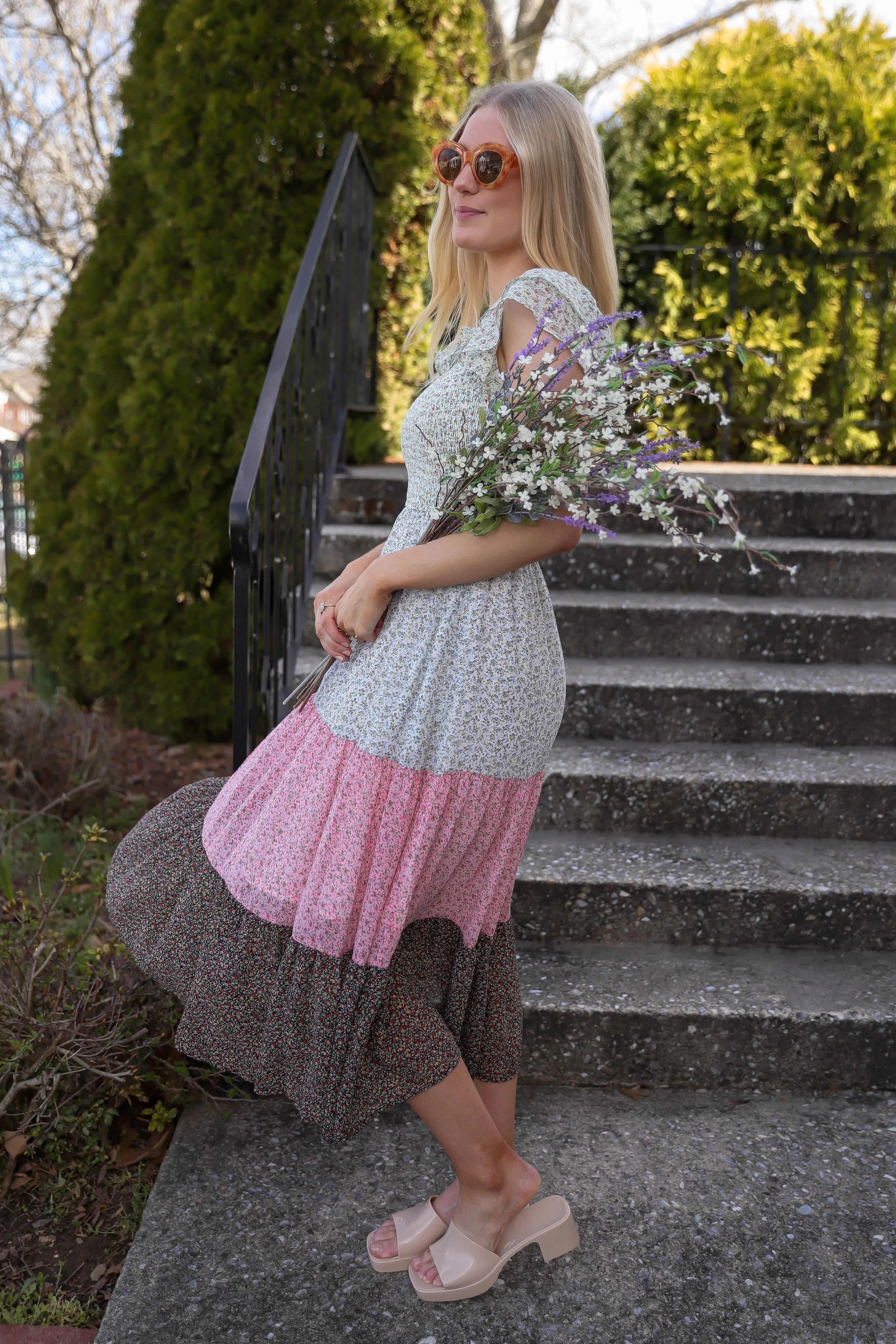 Headed To My Cottage Midi Dress Fresh Energy