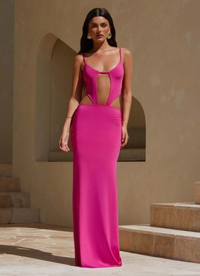 Occasion Wear Timeless Layering Headliner Maxi Dress - Fuchsia