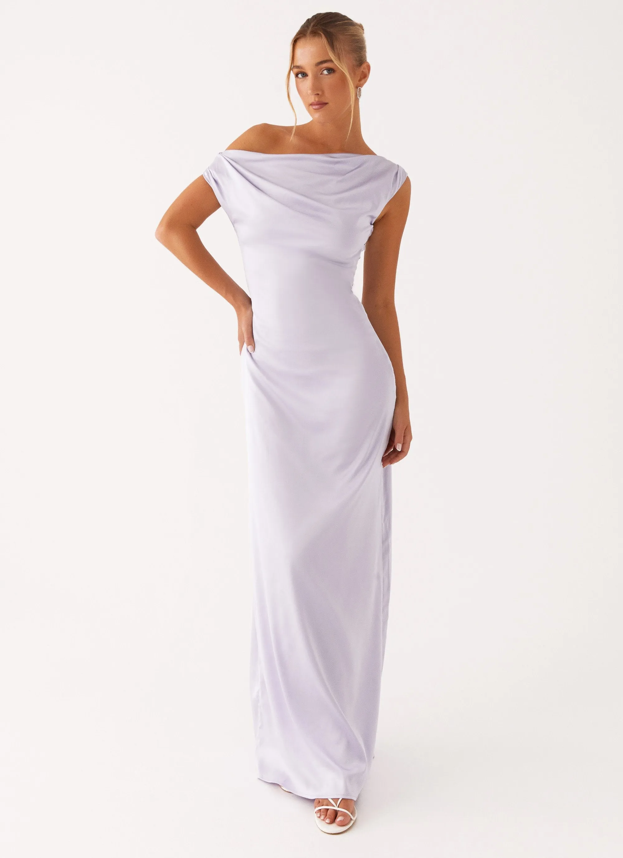 Heart Of Glass Satin Maxi Dress - Lilac Relaxed and stylish urban vibe