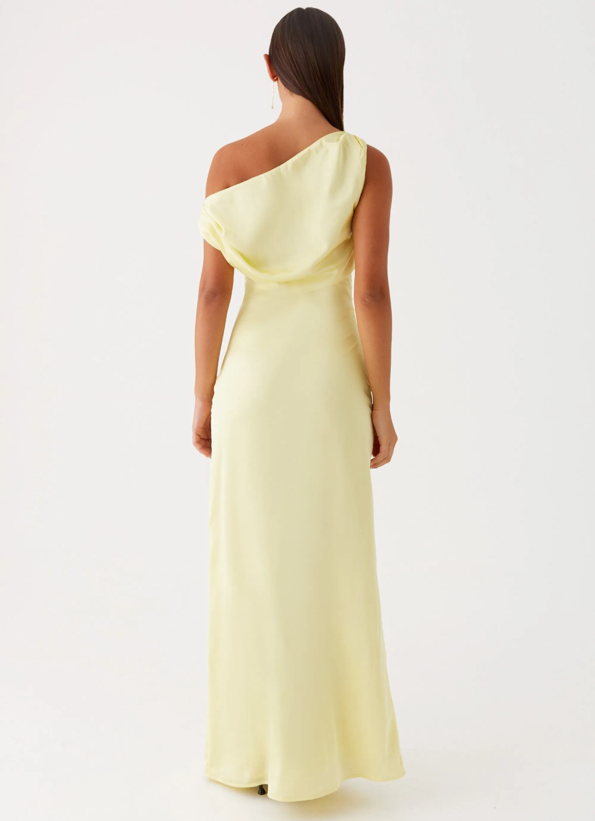 Smile Glow Plus Fit Heart Of Glass Satin Maxi Dress - Yellow