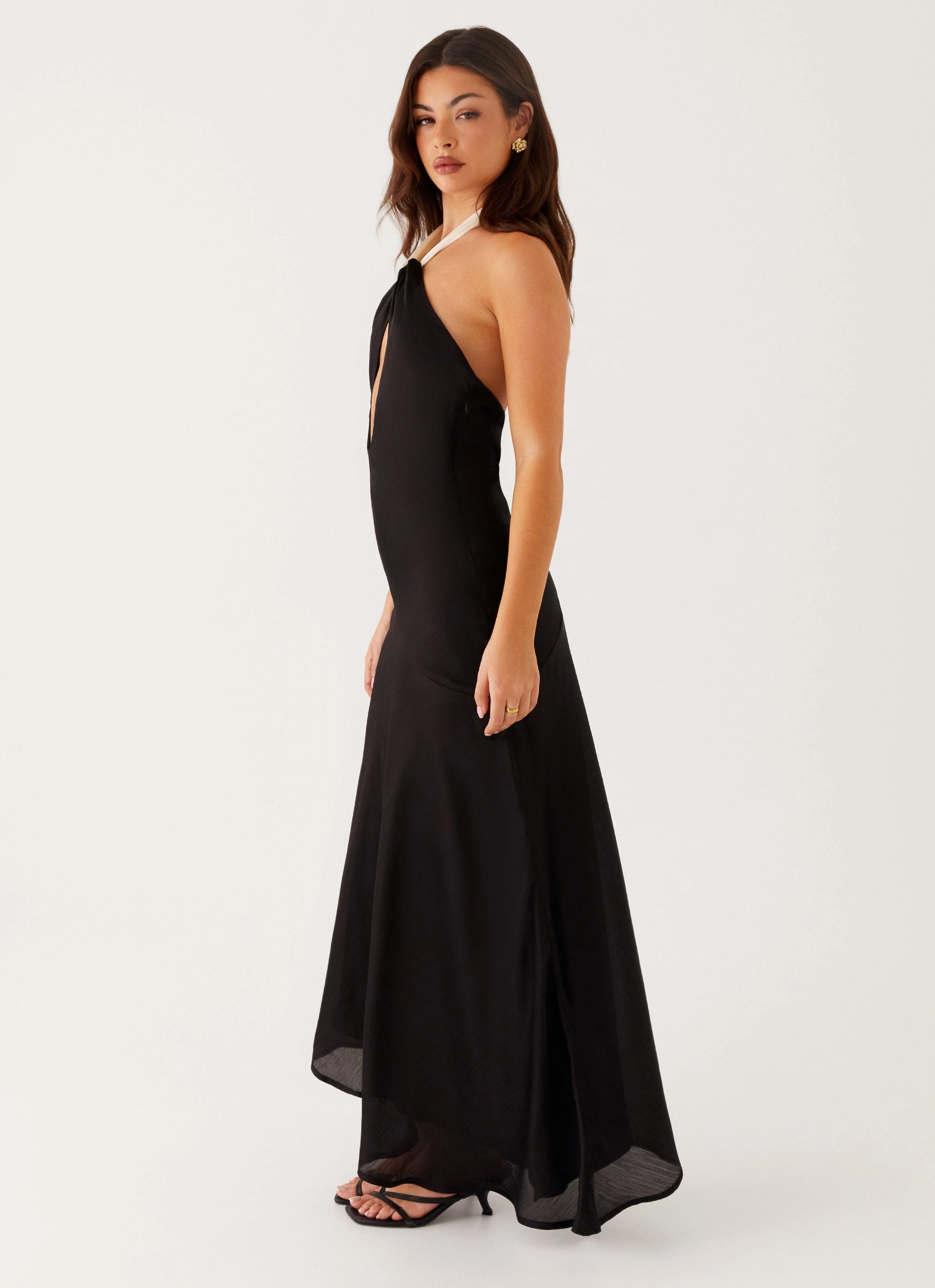 Night Owl Maxi Dress - Black Compact Fit Breezy Mood