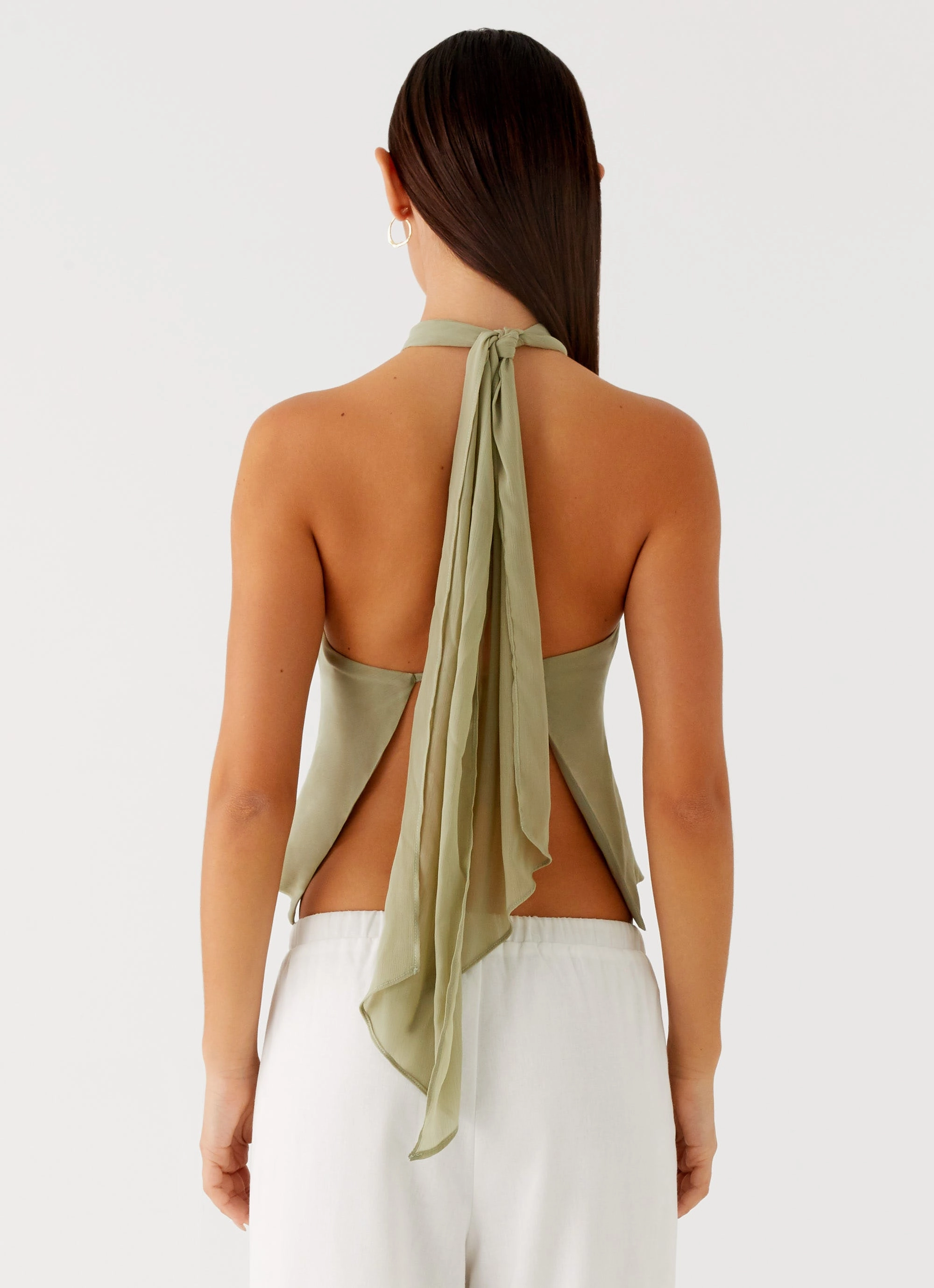 EthicallySourcedMaterial Maddox Scarf Top - Sage
