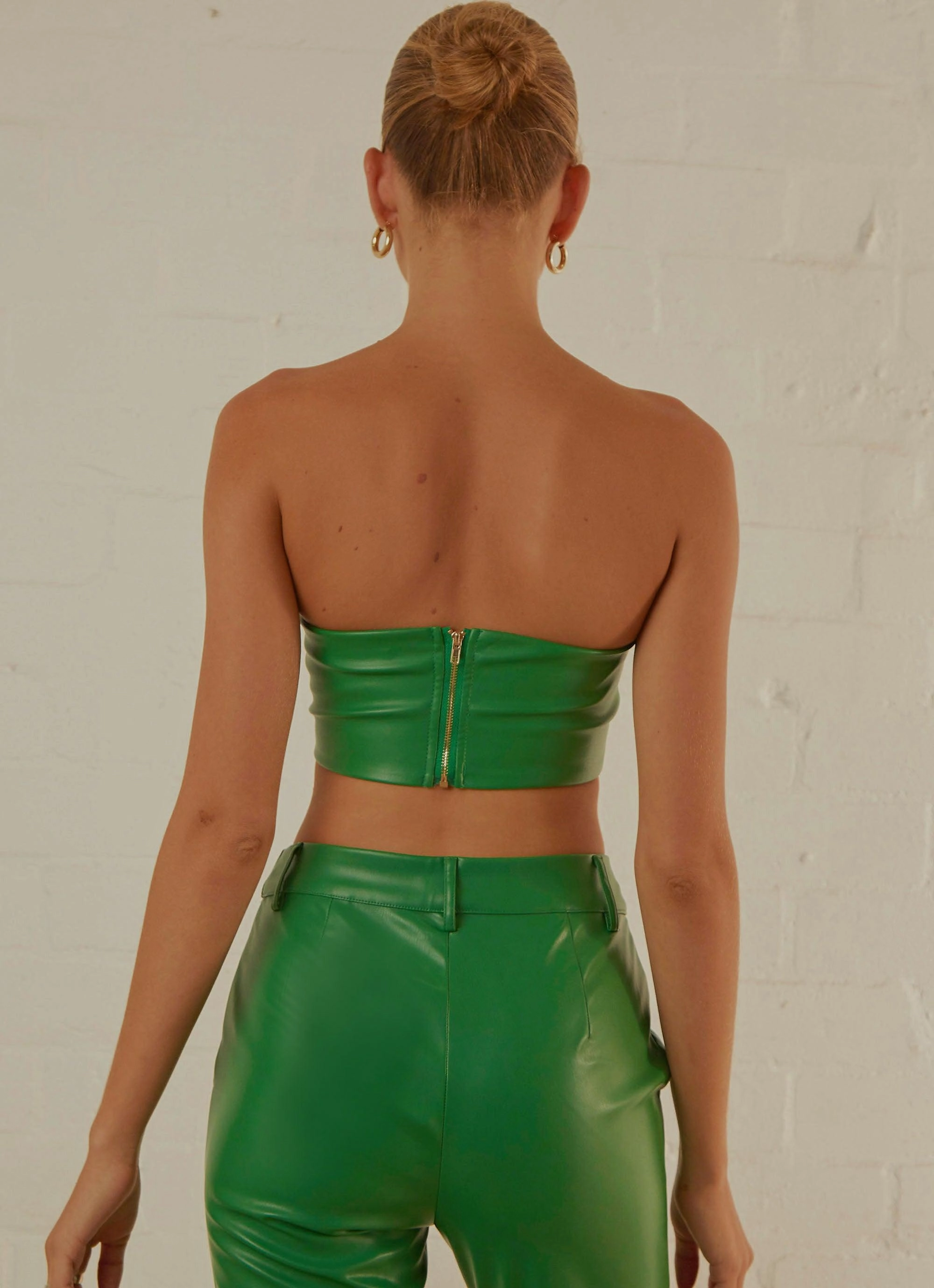 Cozy Blouse Late Night Dance Crop Top - Jade Green