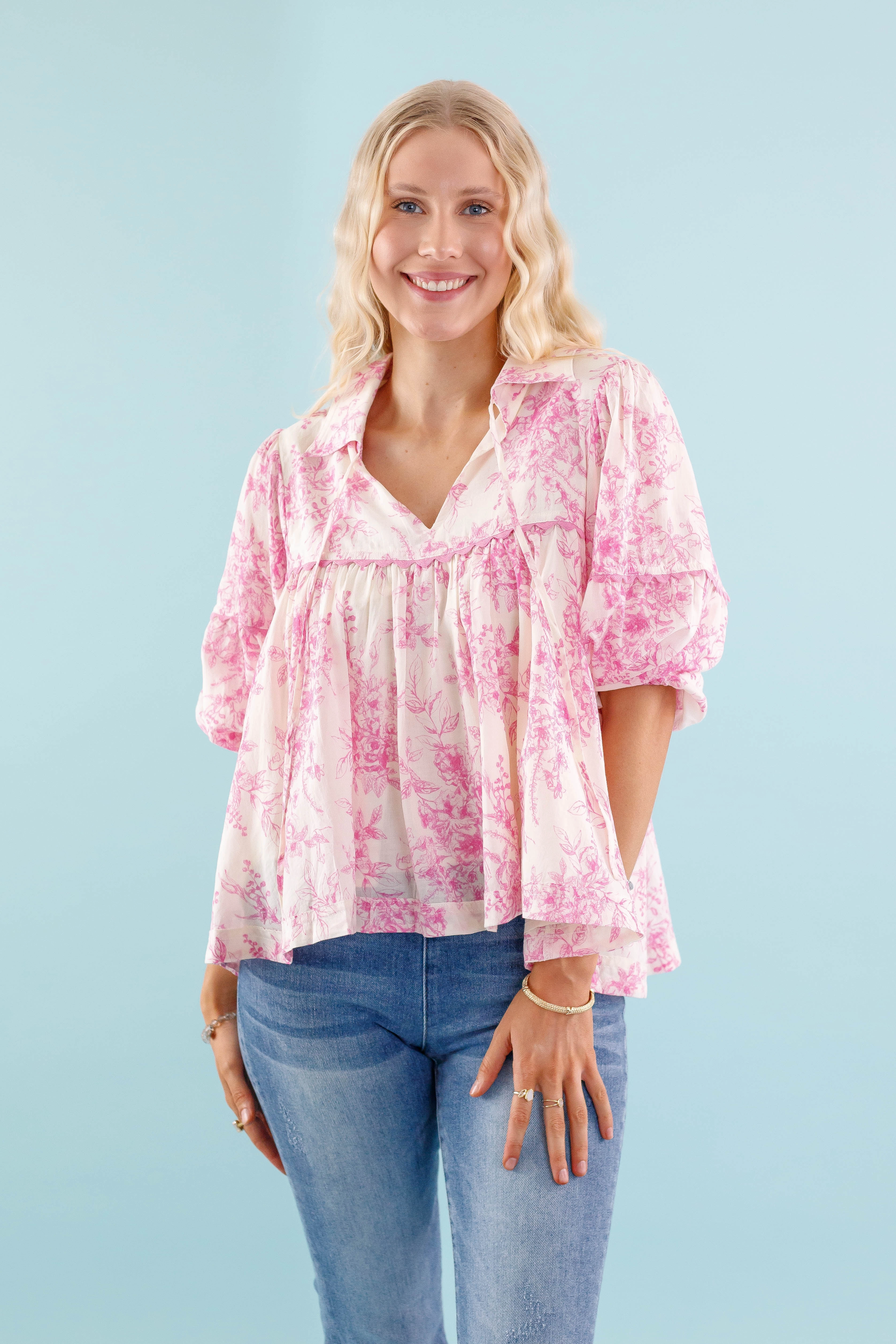 RESTOCK: Listen To the Wind Blouse-Pink Sport Top Stretch Technology