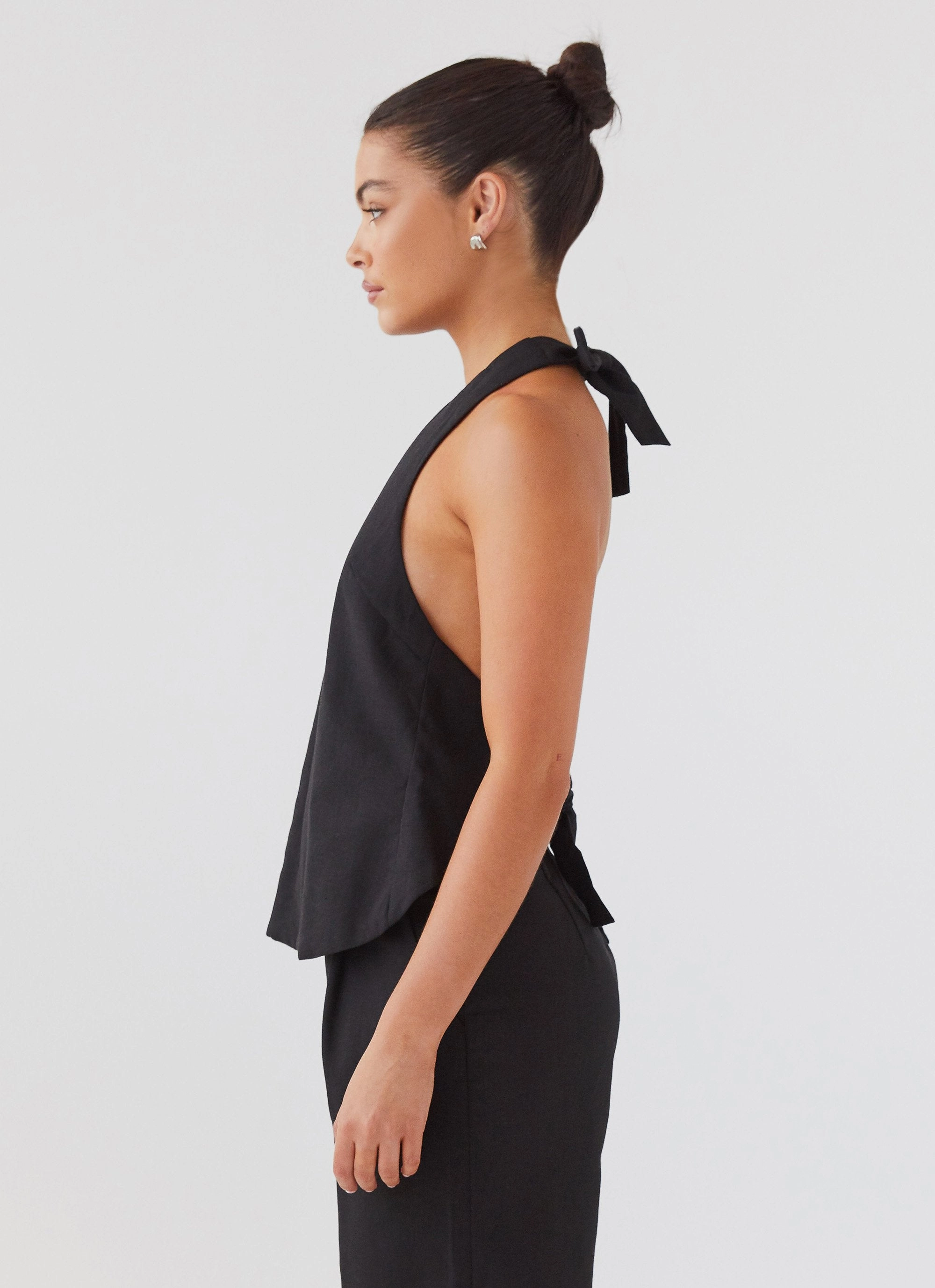 Heatwave Linen Apron Top - Black Tagless Neckline Design Anti Pill Finish