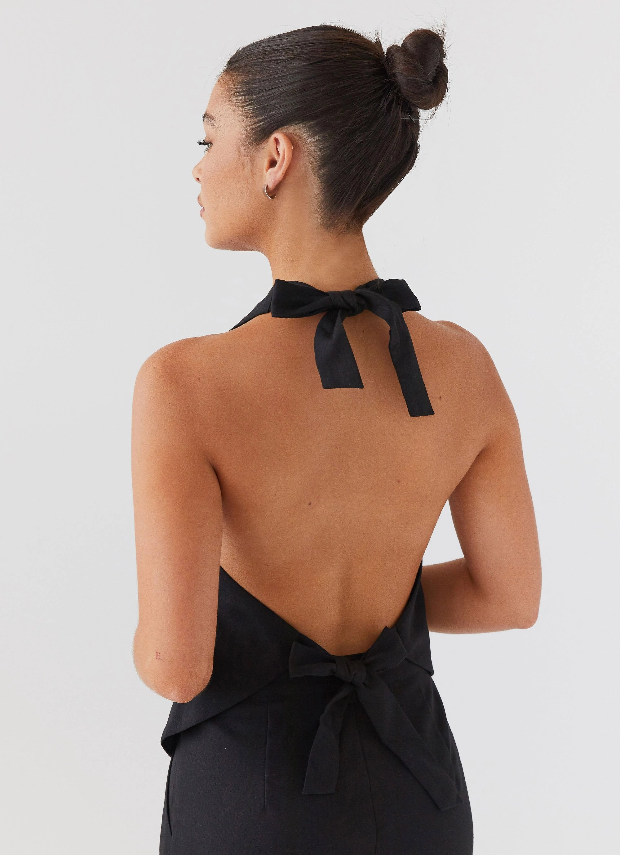 RibbedCuff Heatwave Linen Apron Top - Black